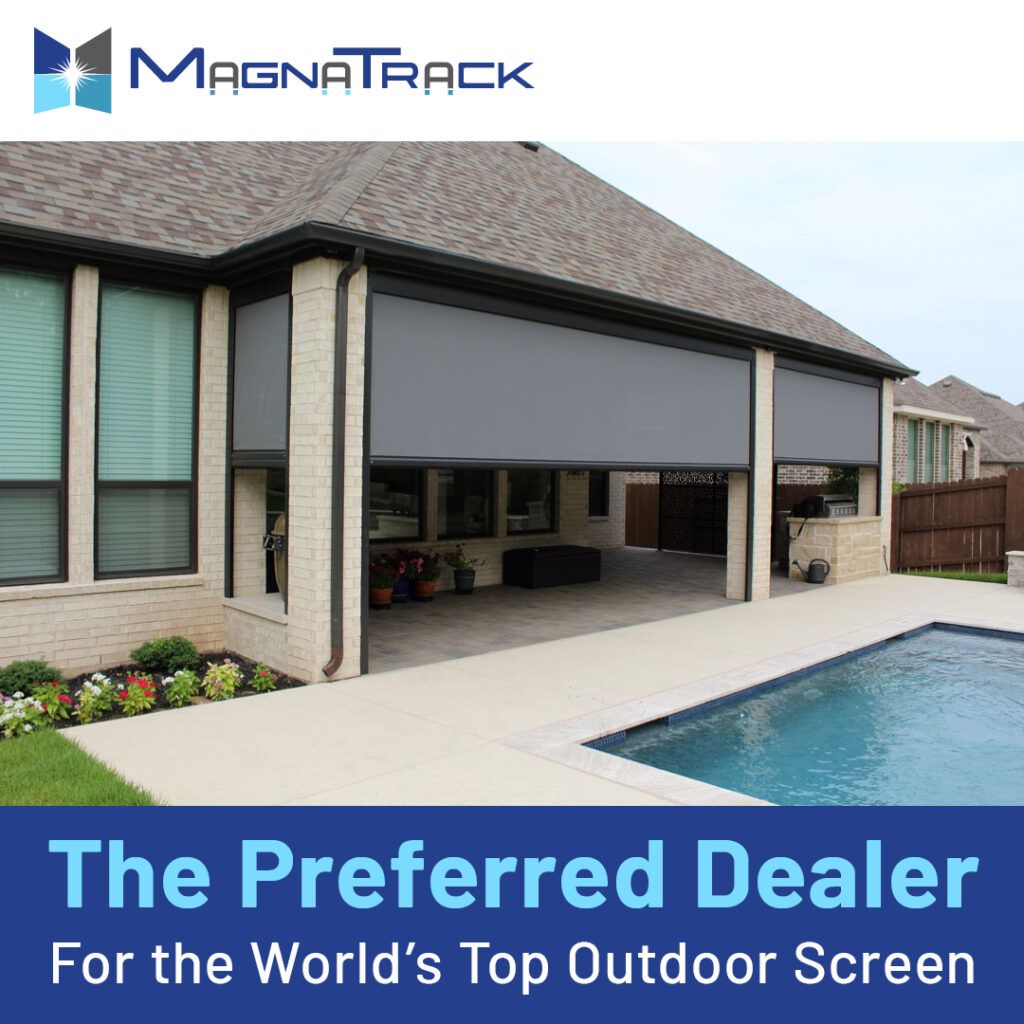 MagnaTrack motorized screens on patio