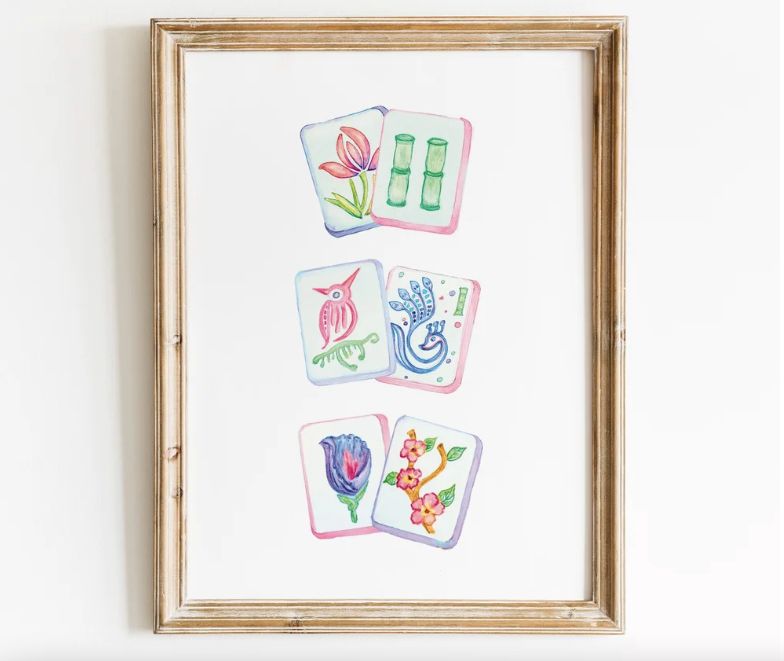 Floral Mahjong art print from Soirée All Day Paper