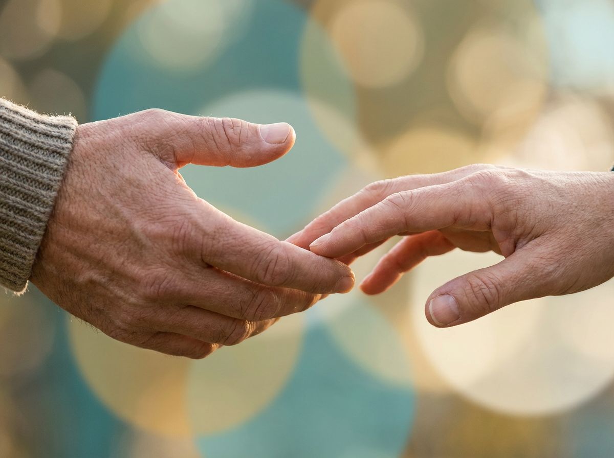 Supportive hands reaching out