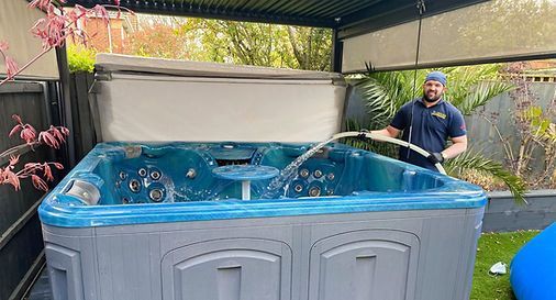 Filling a newly installed hot tub with water