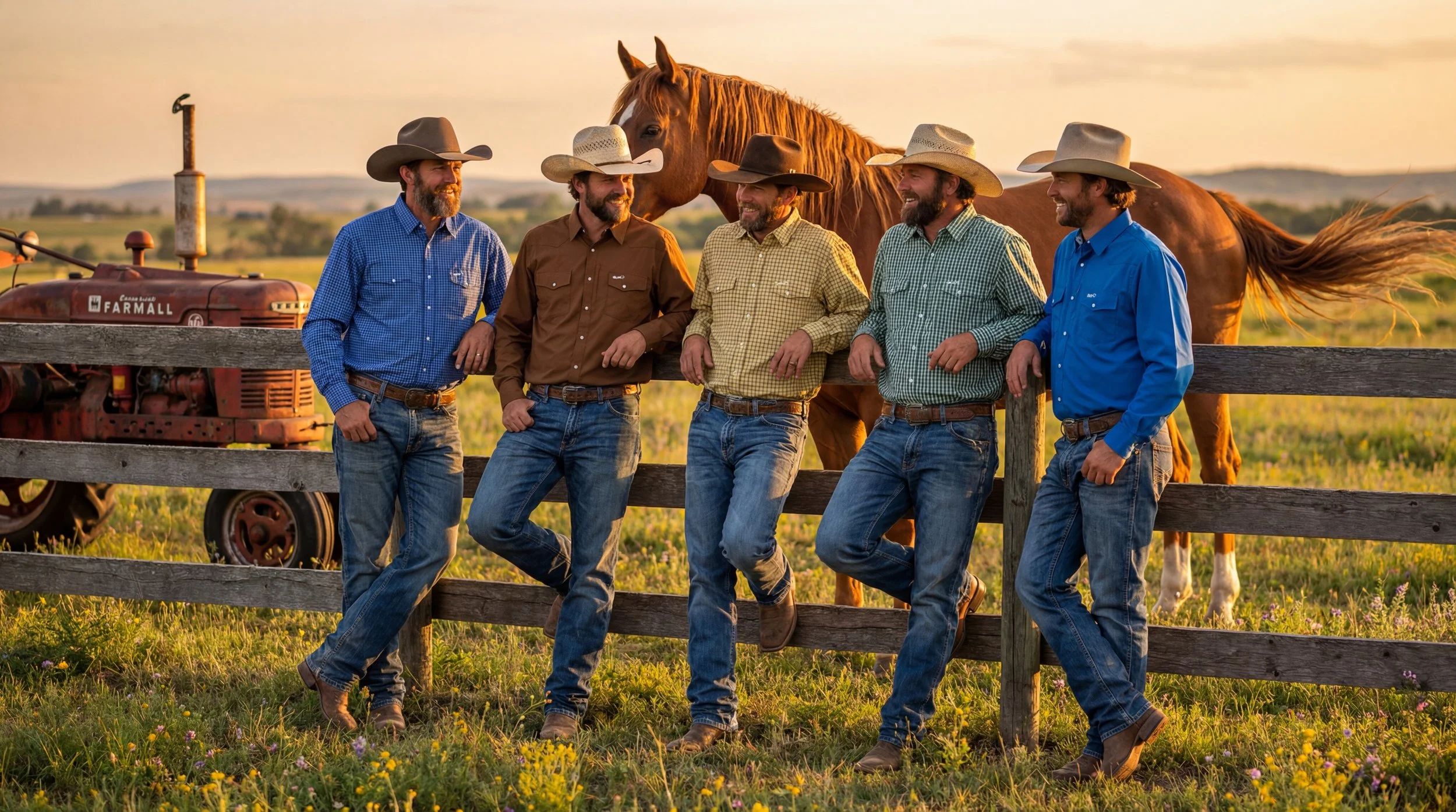 Cowboys at sunset