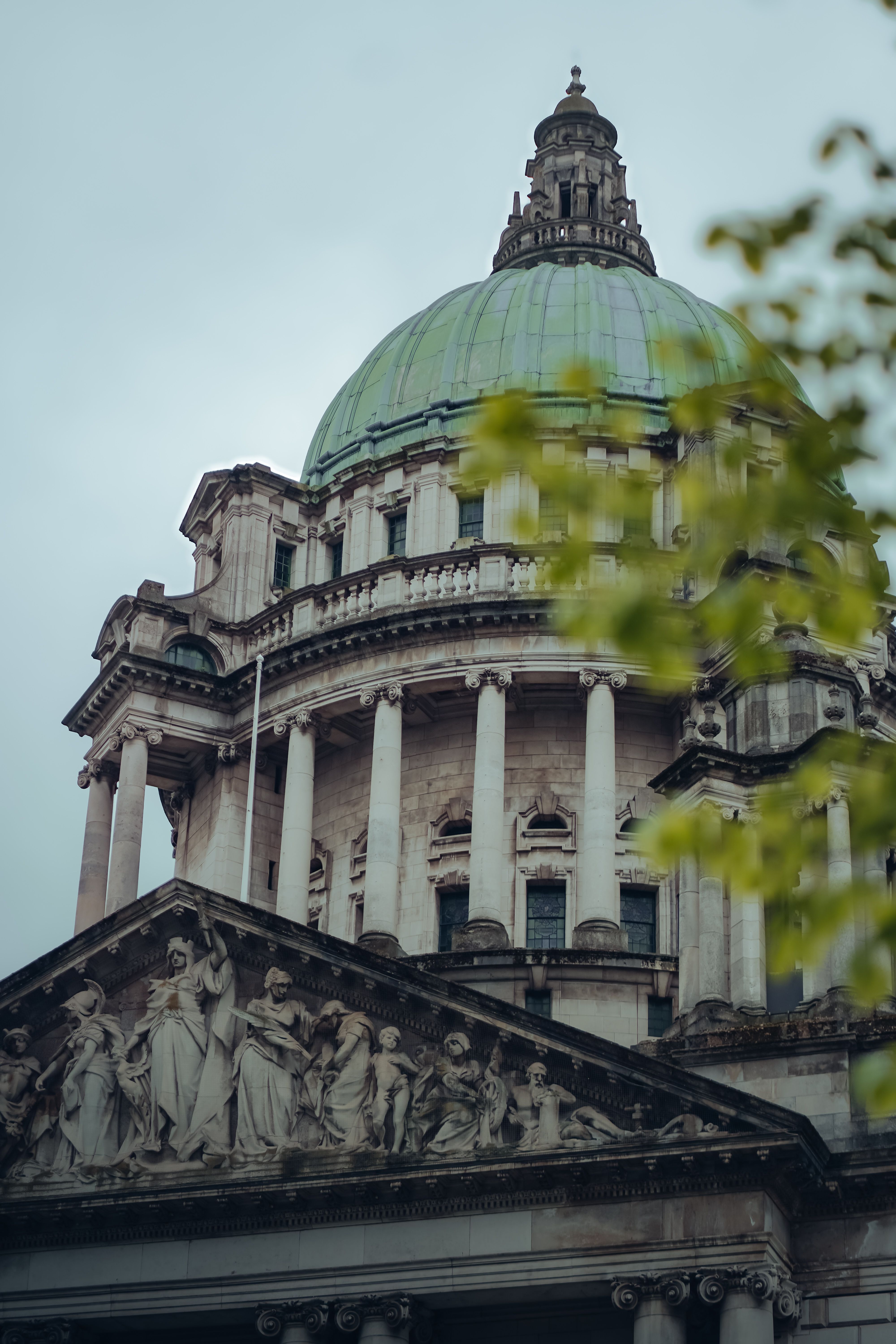 Belfast City Hall dome with classical columns