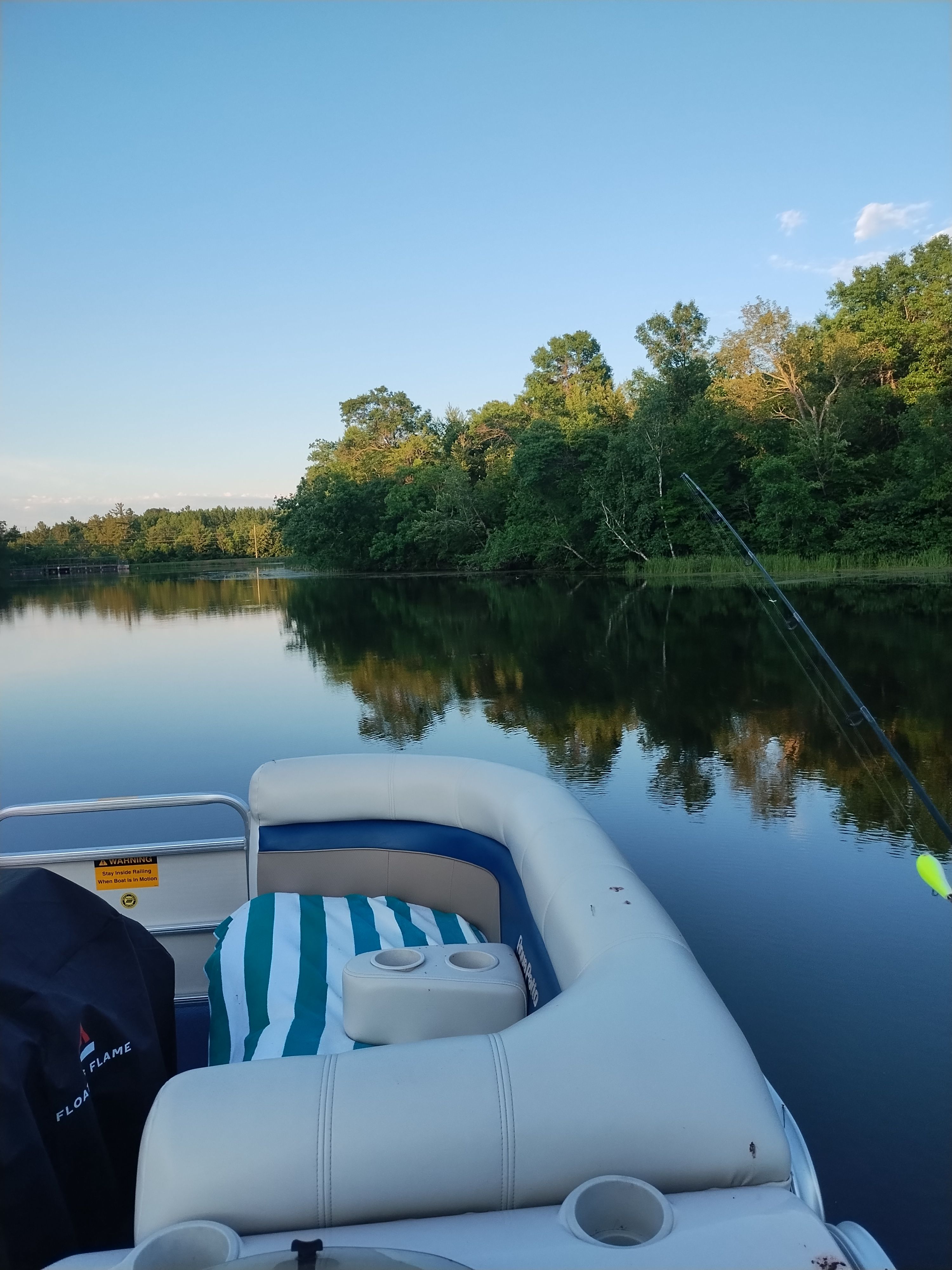 Fishing from the pontoon on the Yellow River