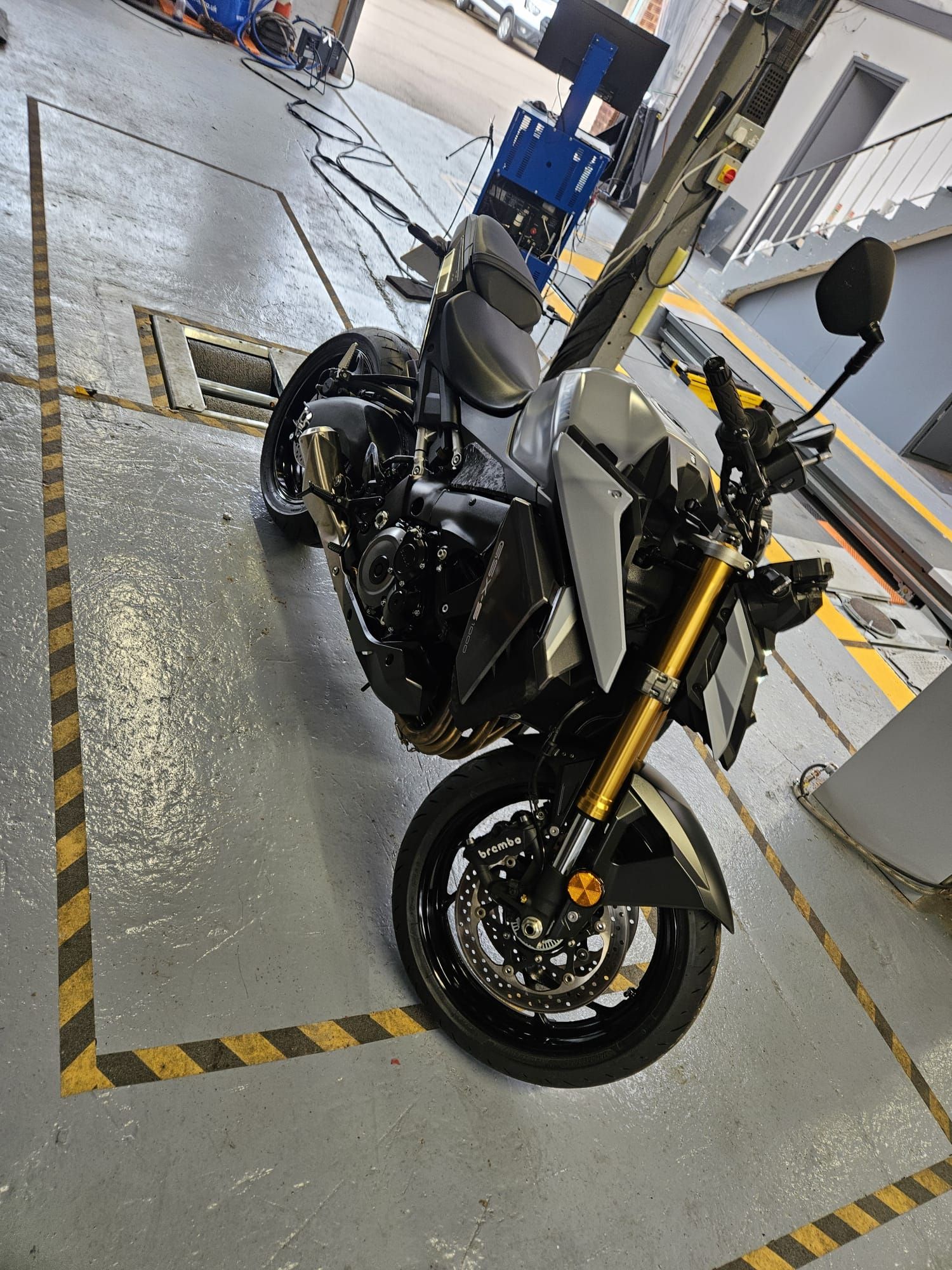 Motorcycle in MOT bay