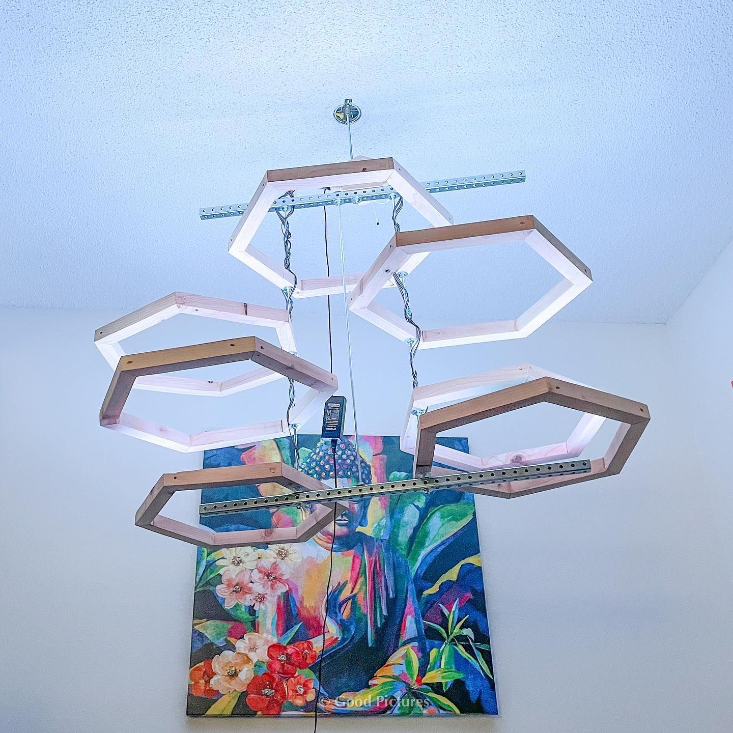 Lustre Aux Fleurs prototype illuminated