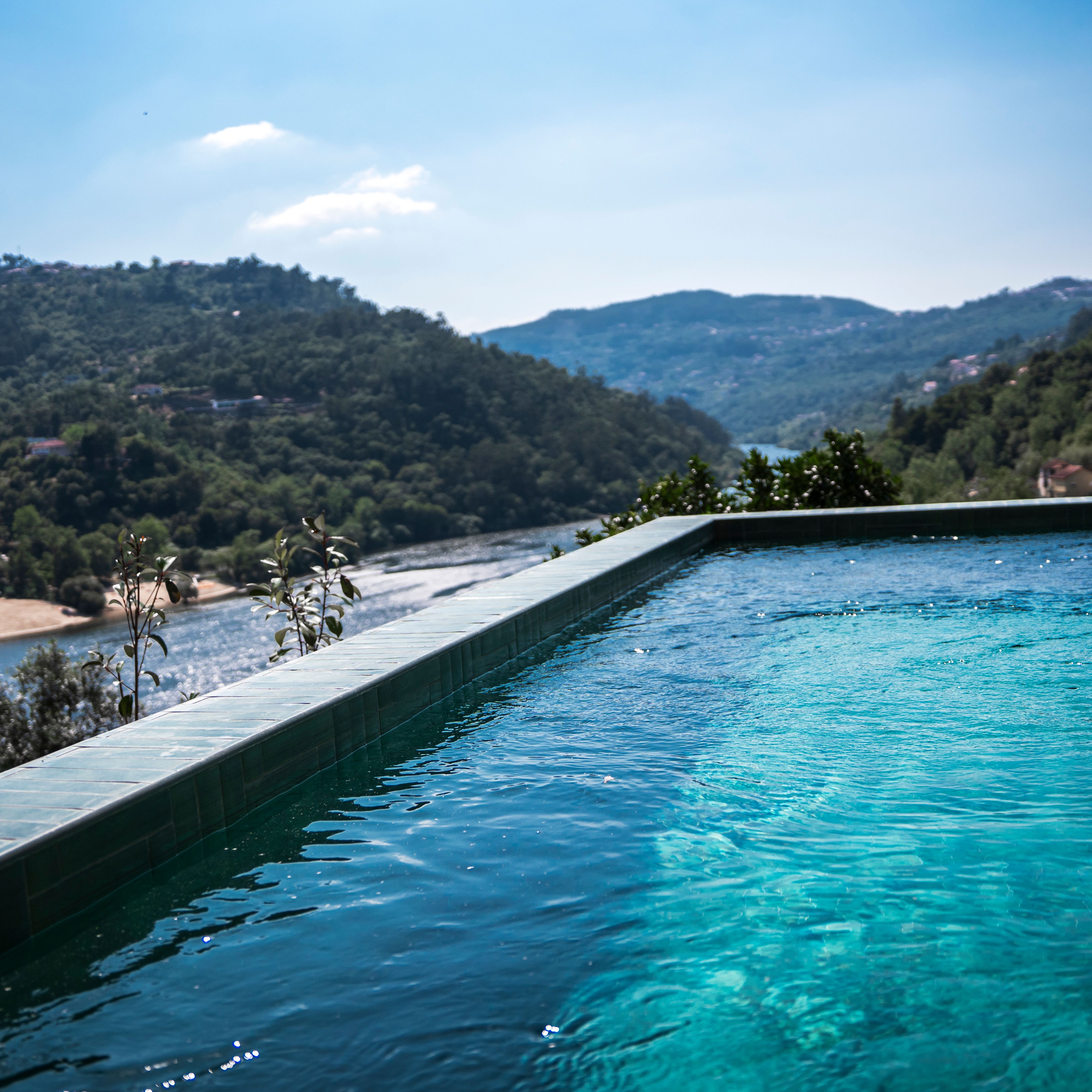 Serene poolside area at a premium property in northern Portugal — lifestyle and Airbnb photography by Pedro Tavares