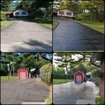 Driveway sealing before and after
