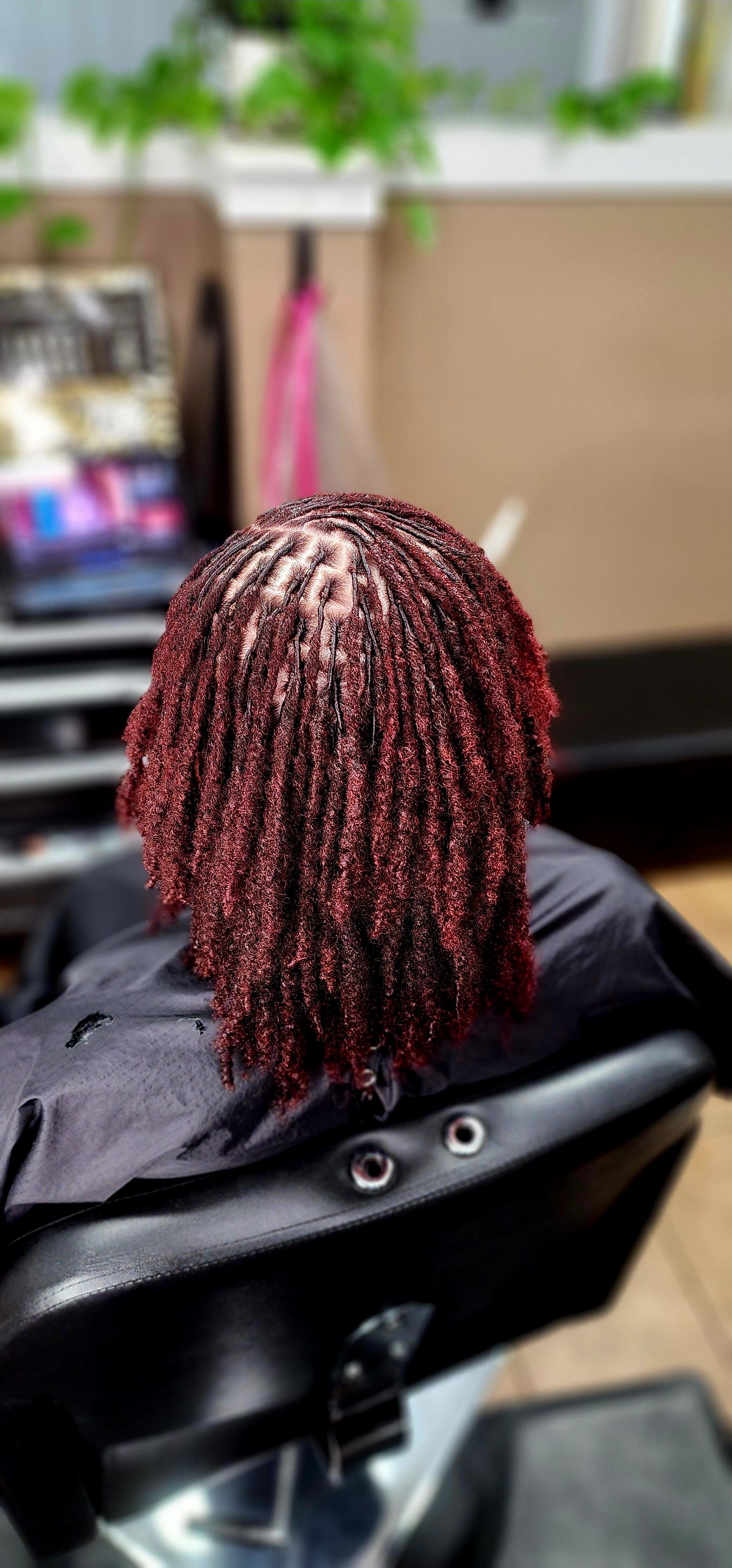 Reddish brown locs