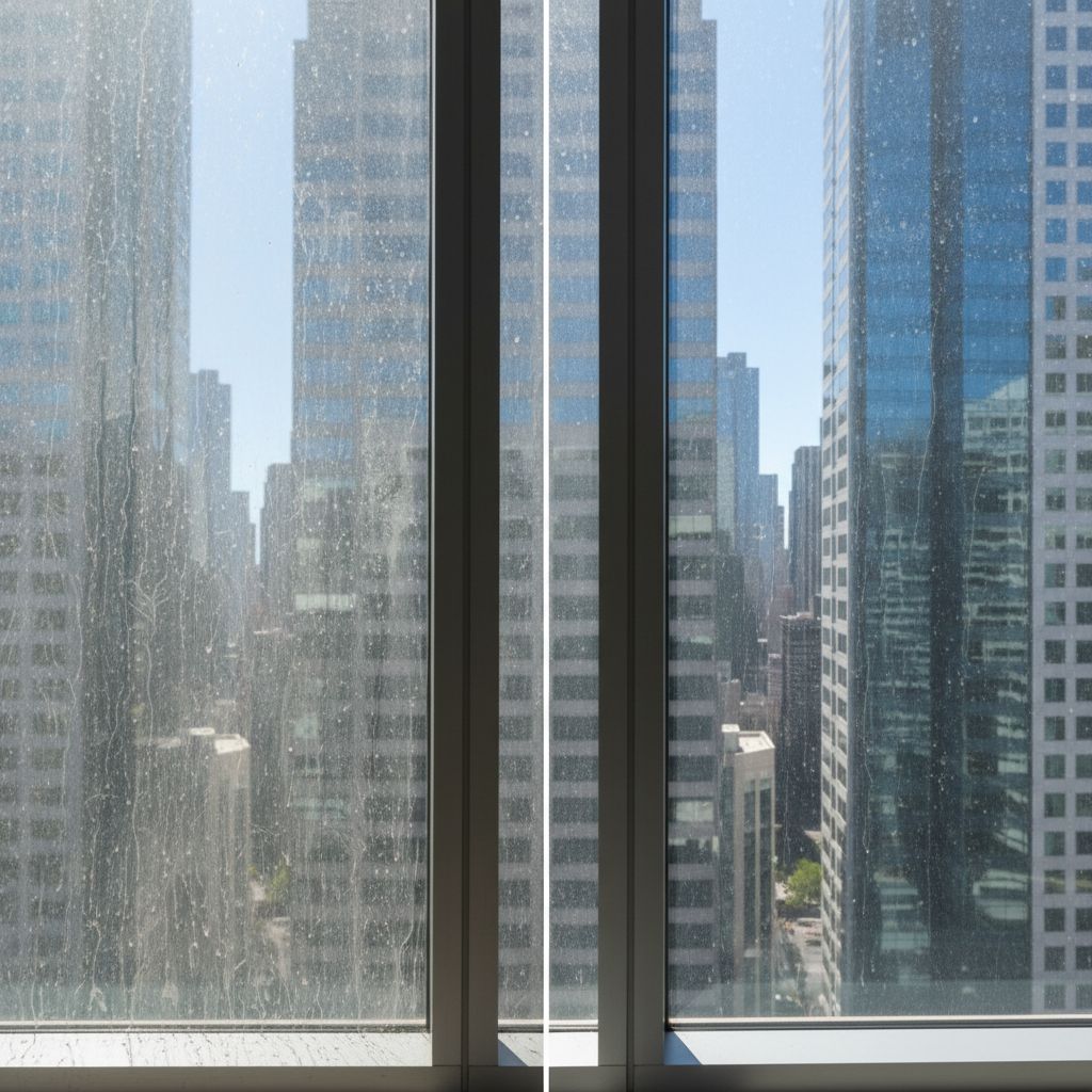 Fensterreinigung – Vorher und Nachher Ergebnis