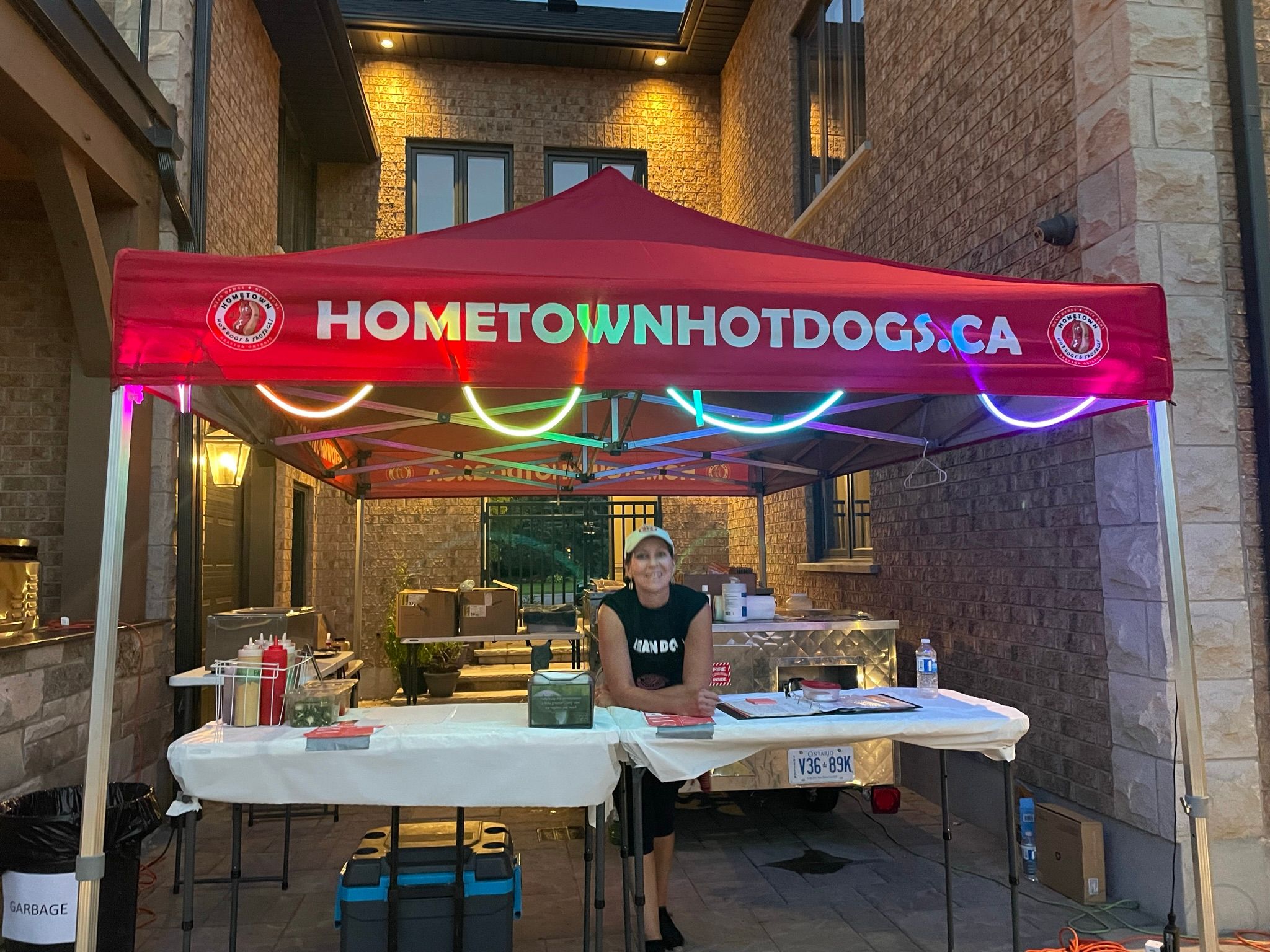 Hometown Hot Dogs wedding-style private event setup in Southwestern Ontario