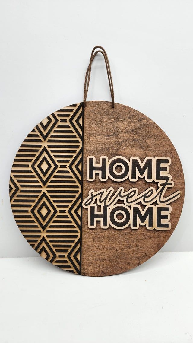 Home Sweet Home geometric wood sign