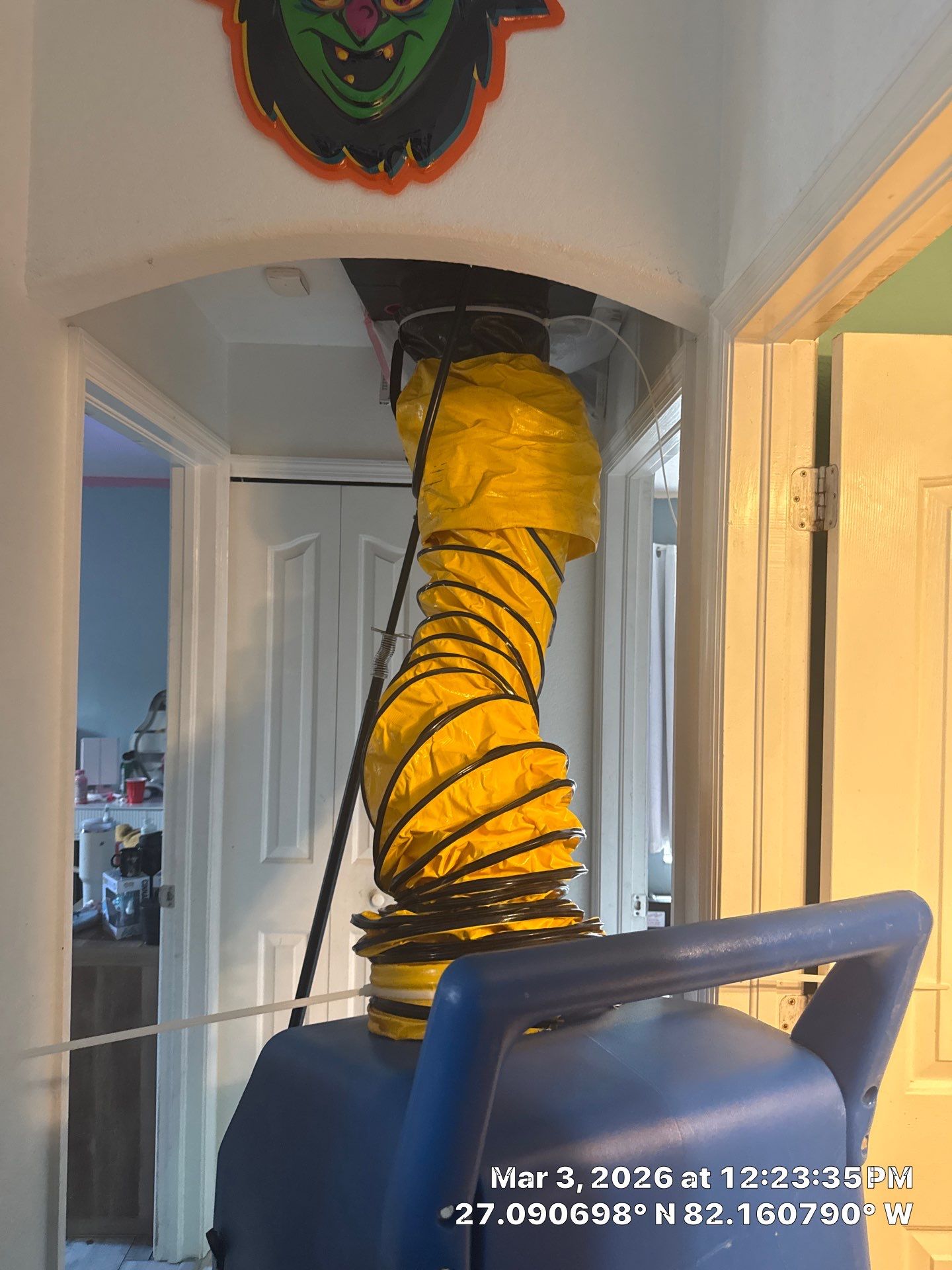 Professional duct cleaning equipment and negative pressure setup
