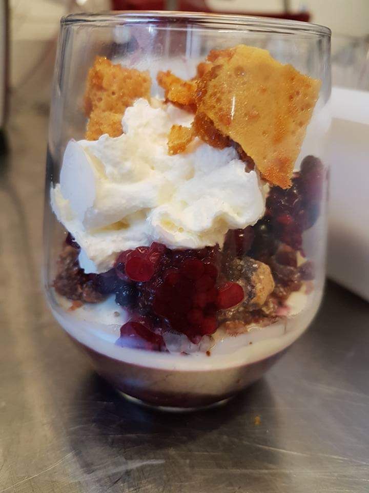 Layered dessert in glass