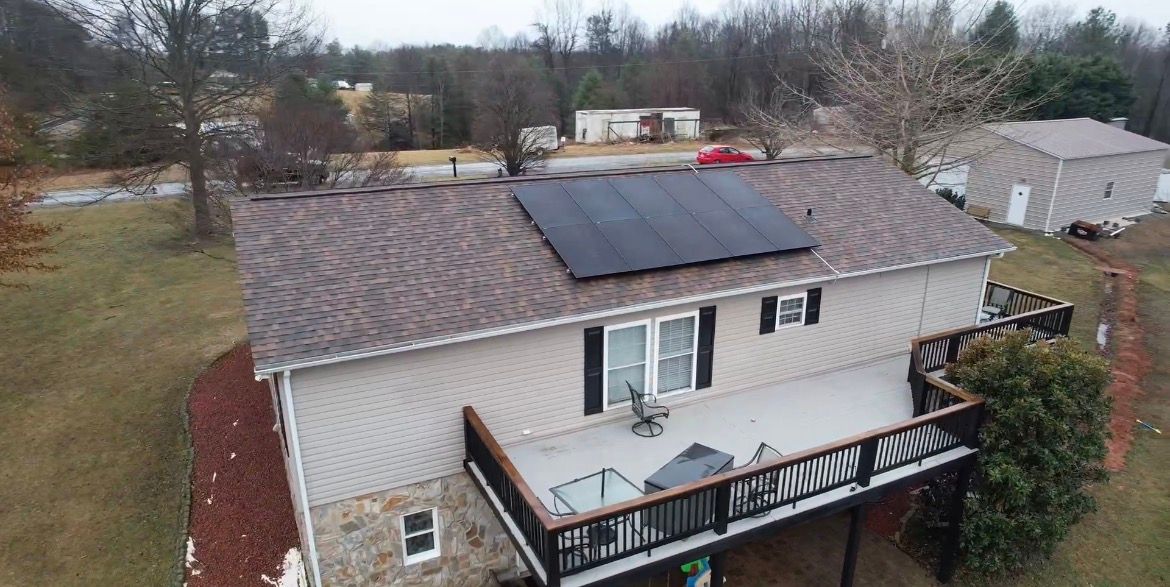 Finished solar project — home with solar panels installed