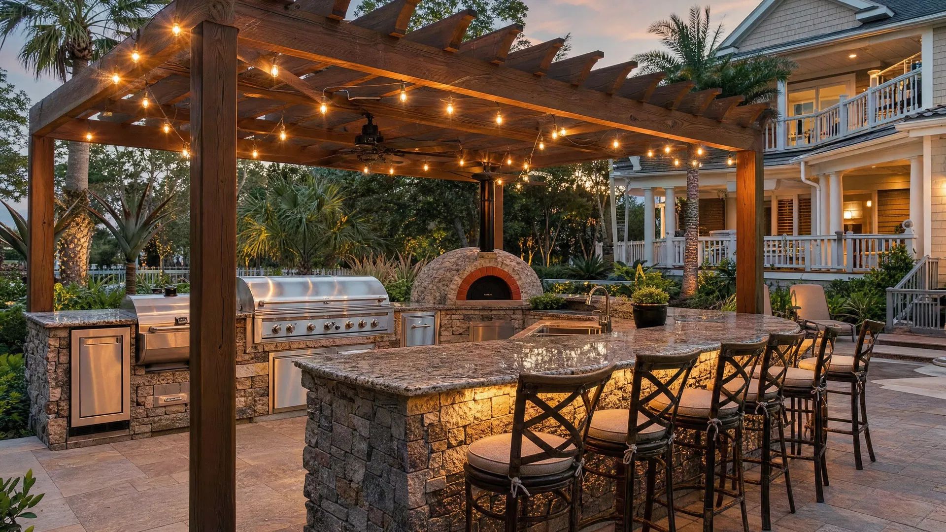 Outdoor Kitchen & Dining Area