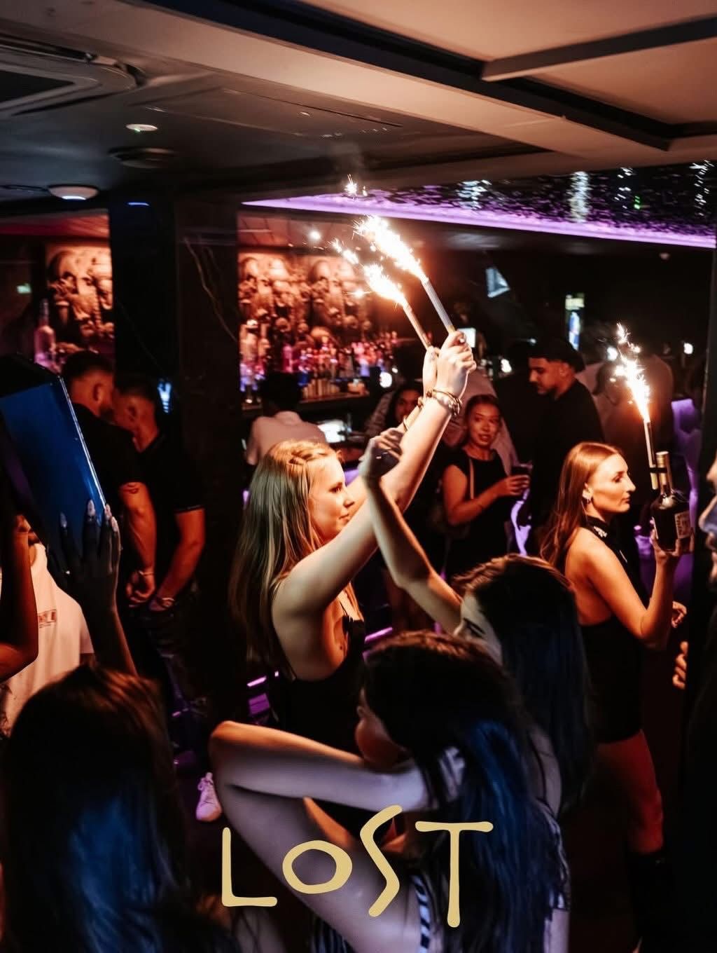 Bottle service with sparklers
