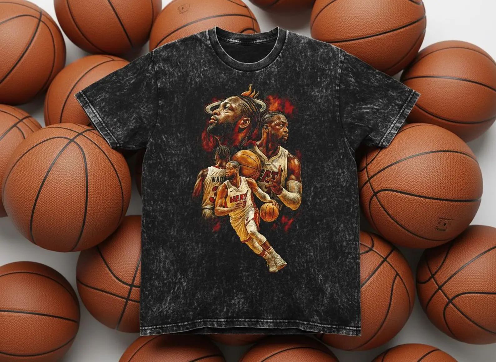 D-Wade #3 Miami Throwback Vintage Tee