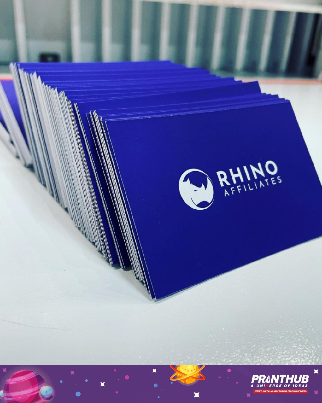 Premium business cards printed by Printhub Malta