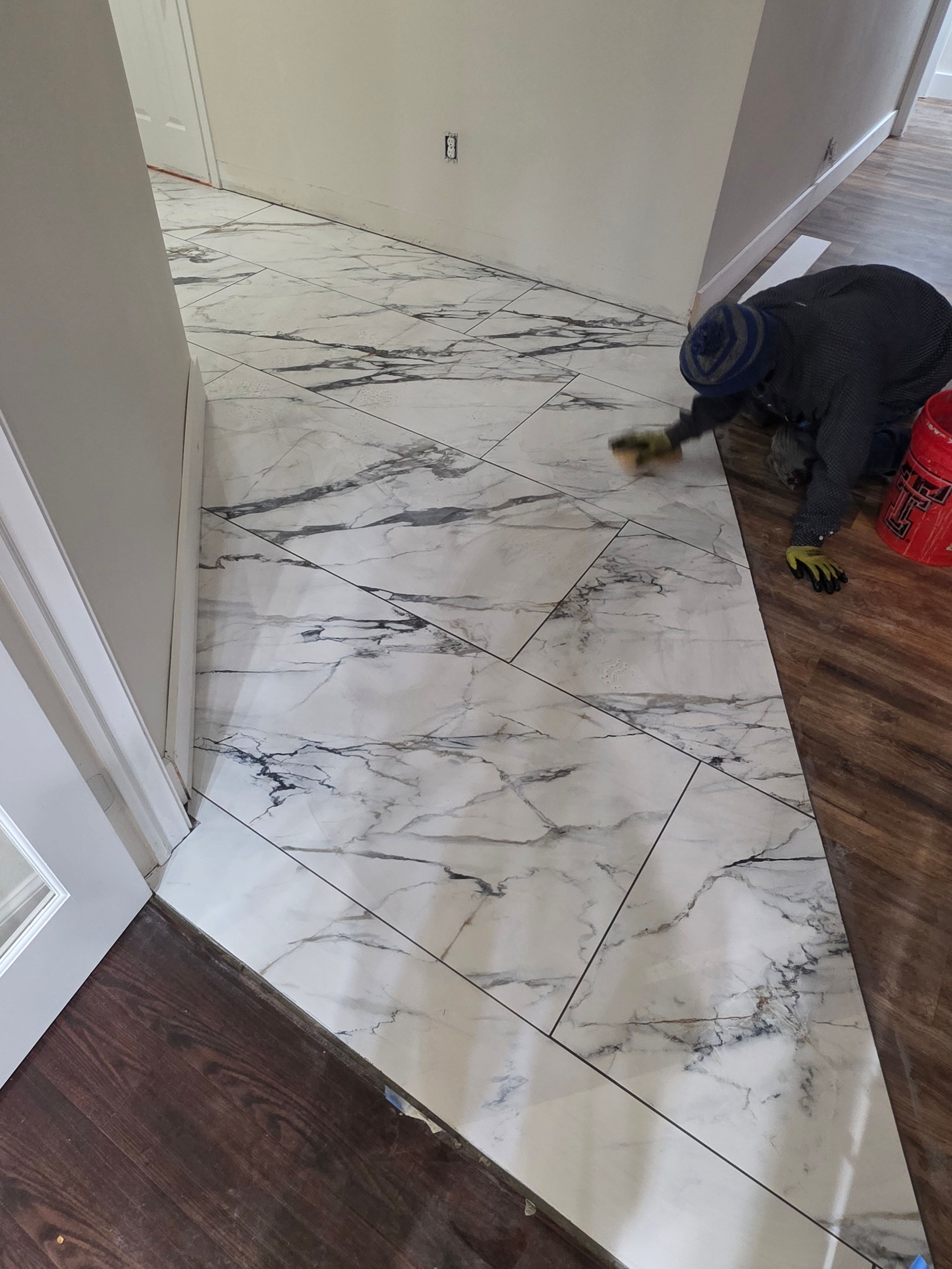 Tile flooring installation