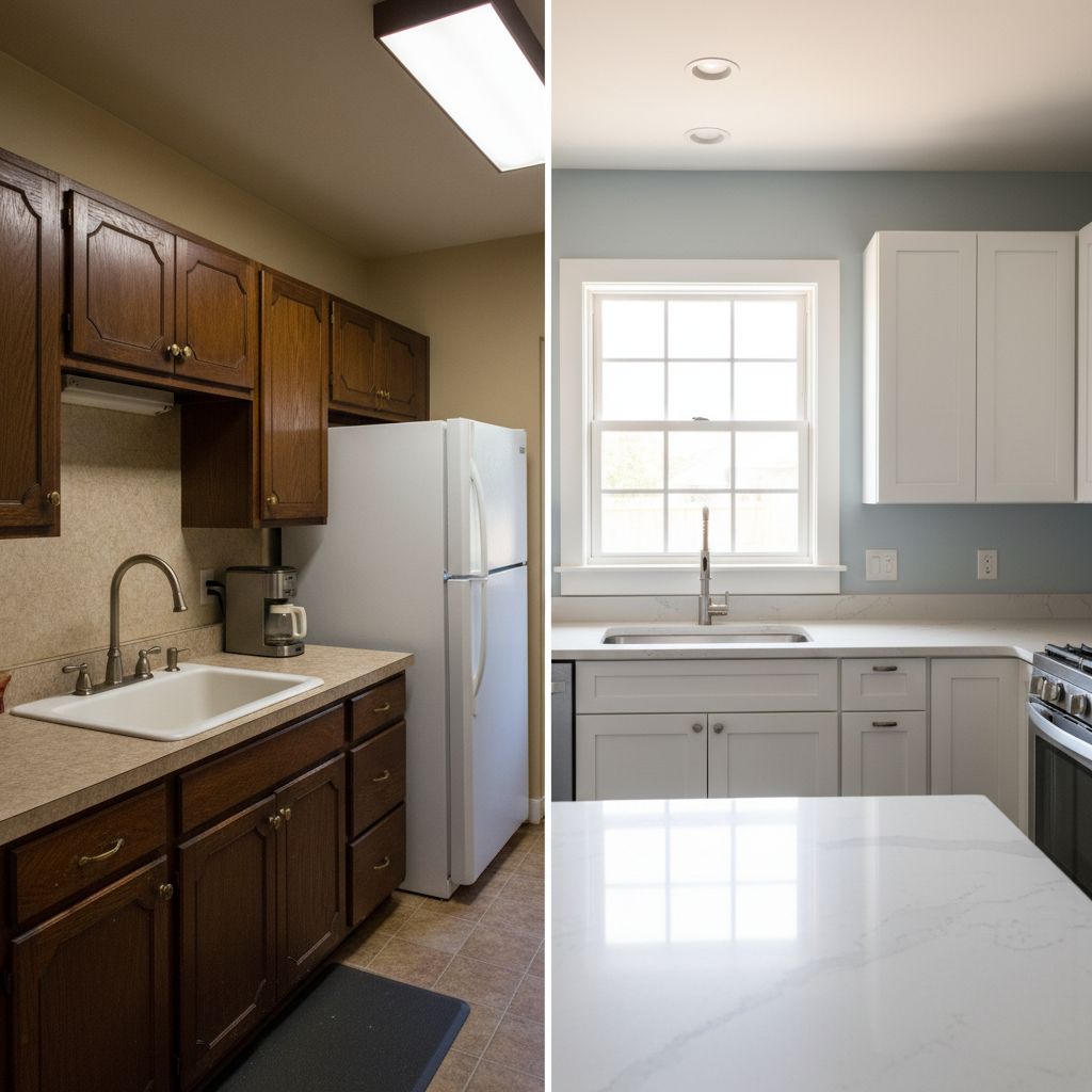 Kitchen remodel before and after