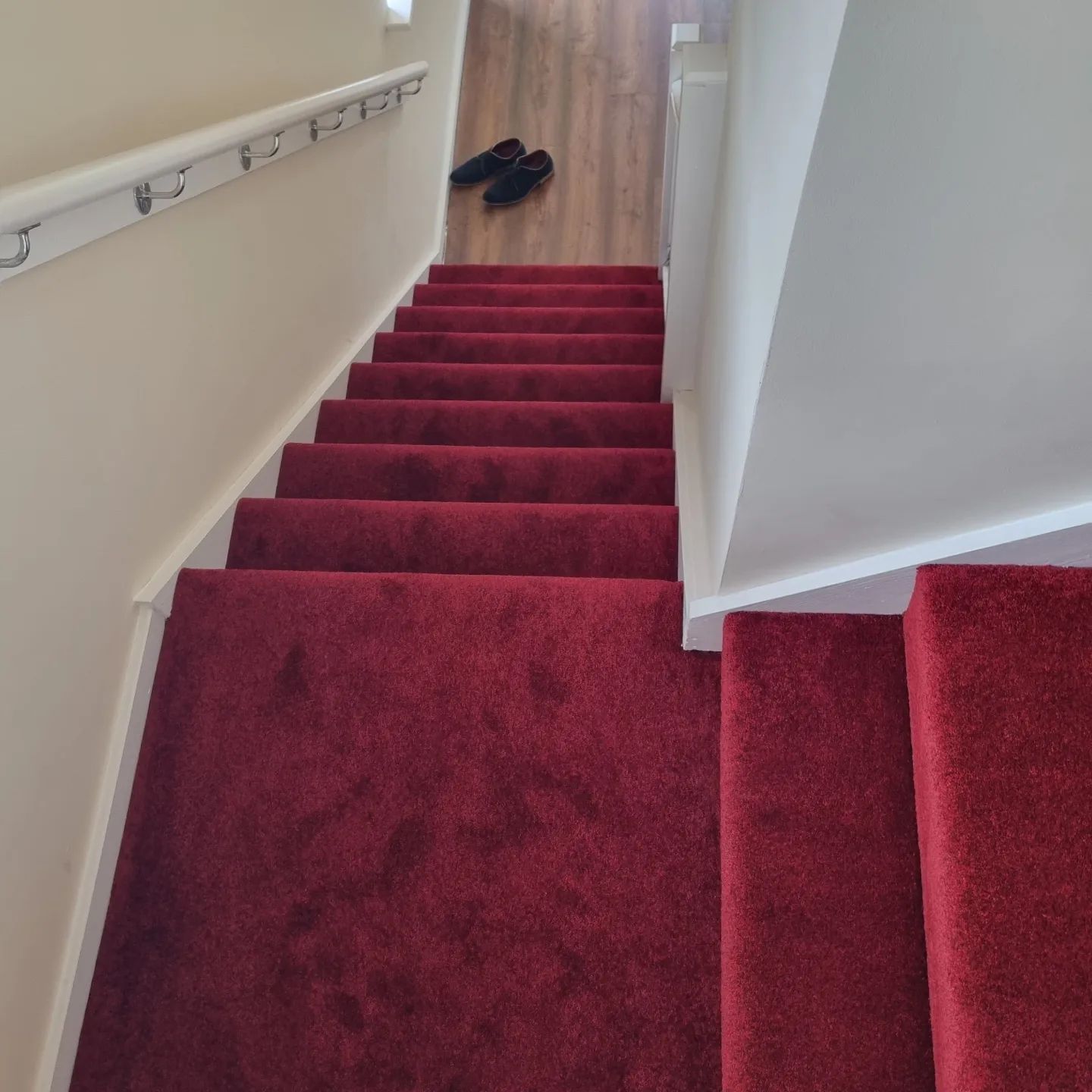 Red carpet on stairs