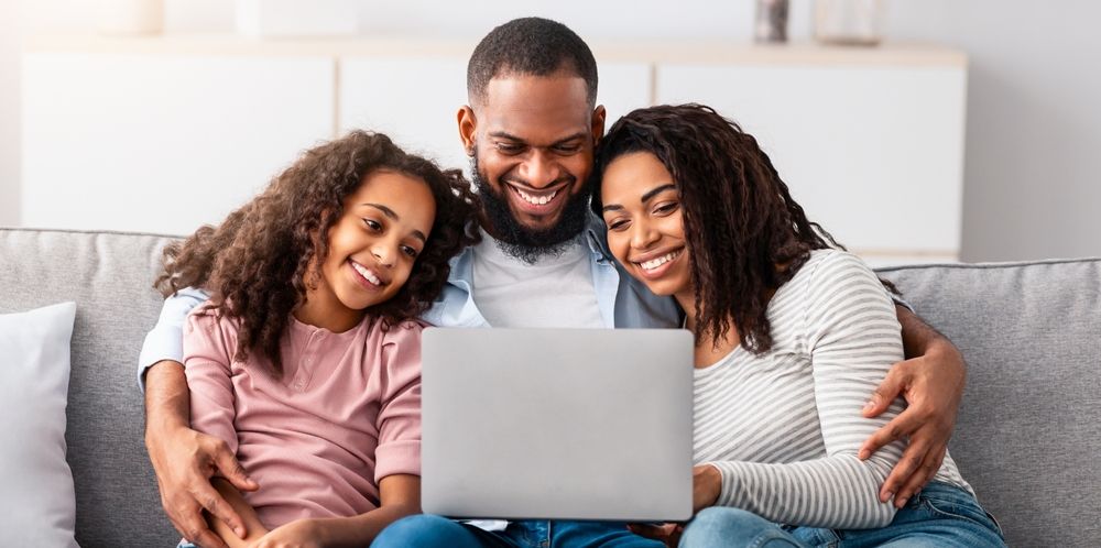 Family reviewing plans together