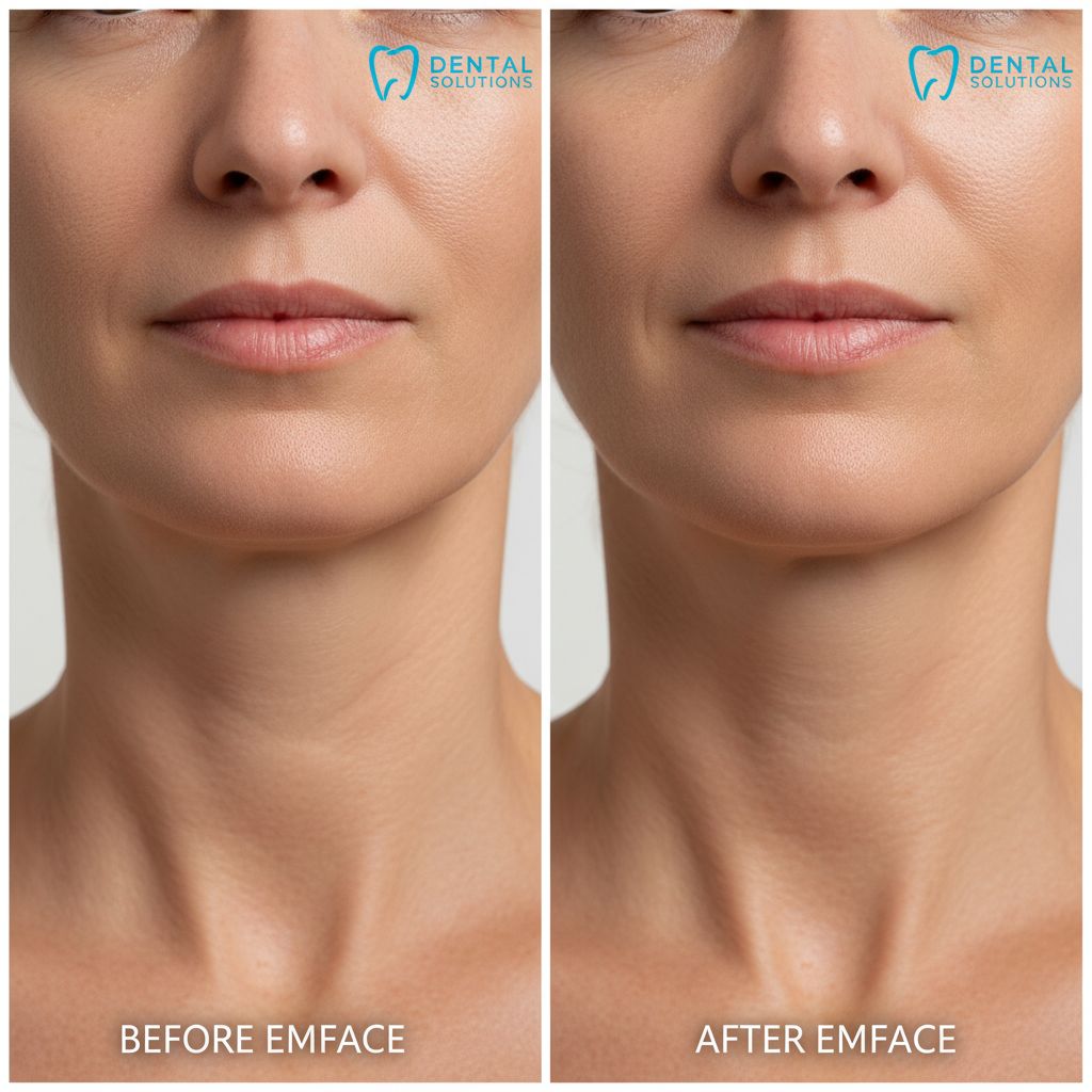 EMFACE before and after results showing skin tightening and facial toning