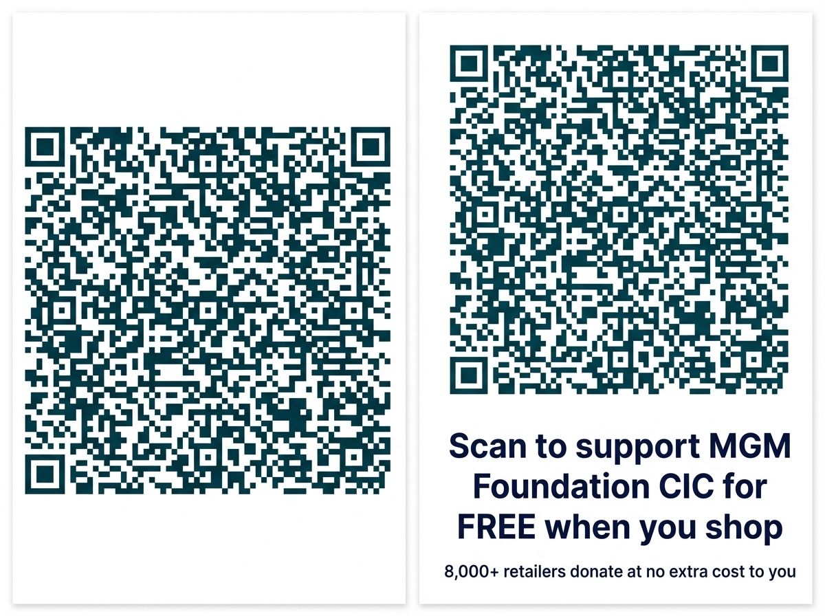 easyfundraising QR code for MGM Foundation CIC