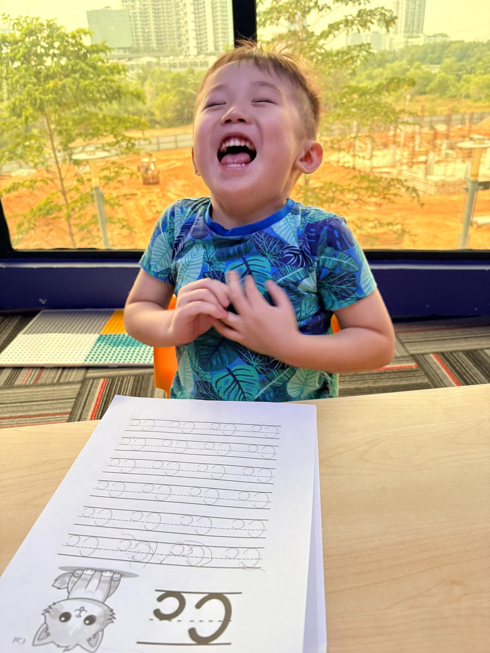 Happy child laughing
