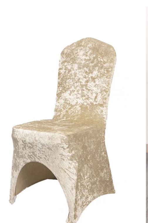 Champagne Velvet Chair Cover
