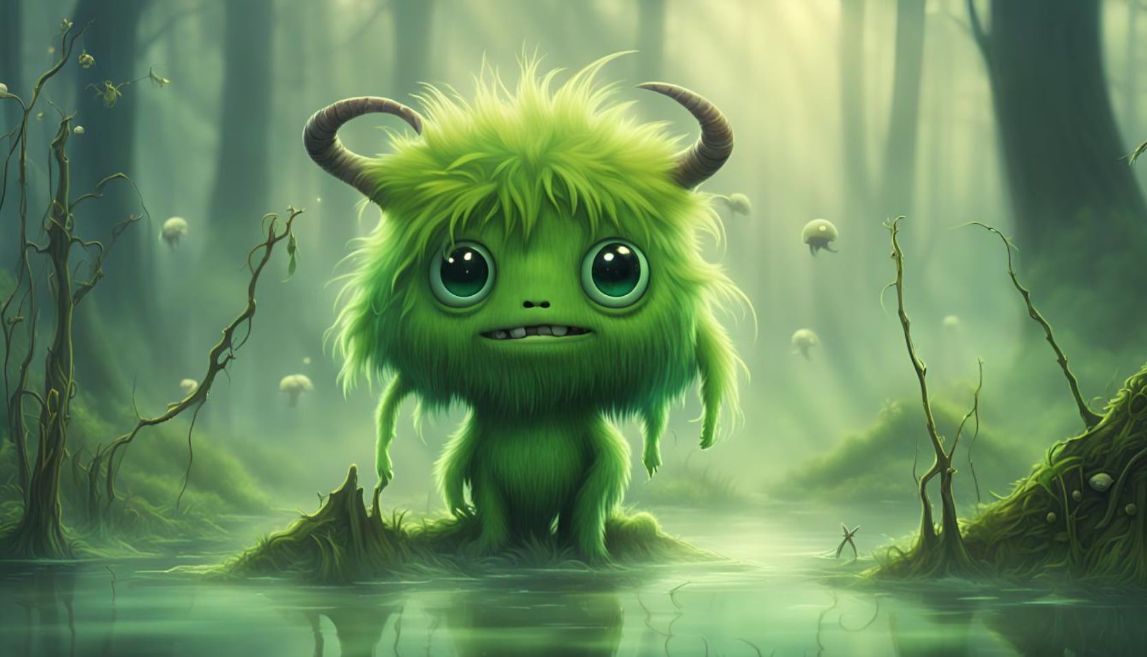 Lily, the green furry monster