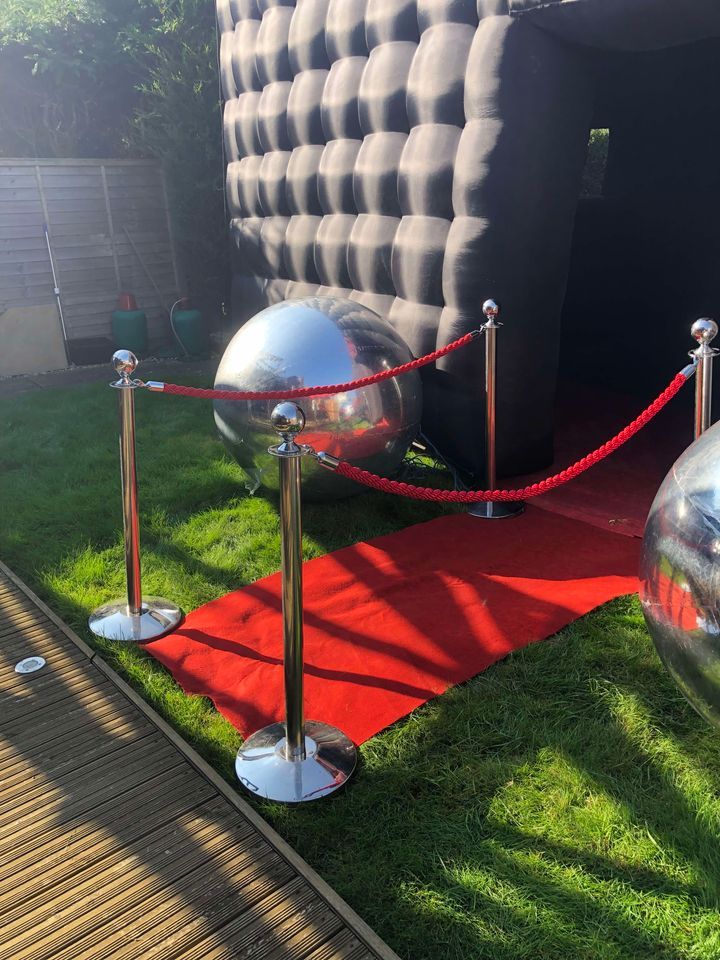 Premium event setup with red carpet entrance