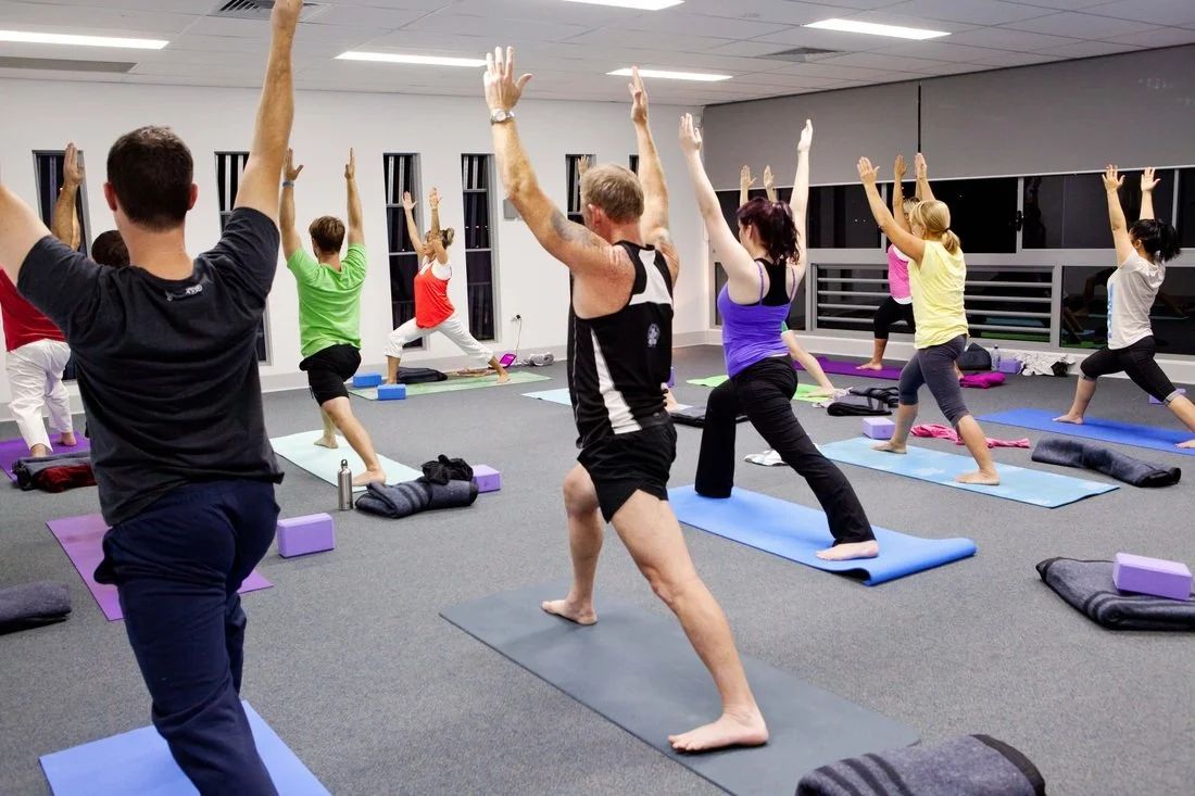 Yoga class in session at Sports House