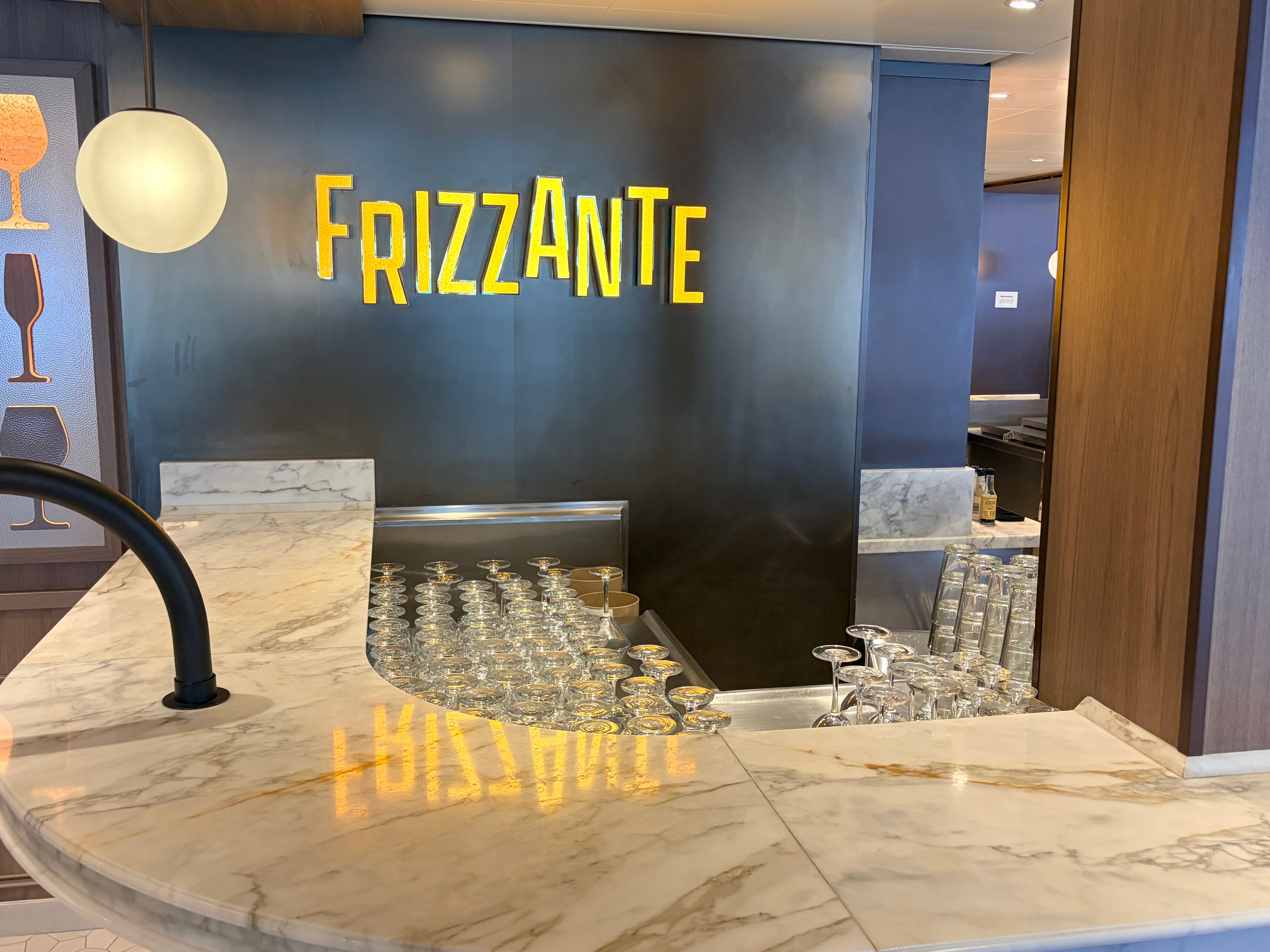 Frizzante bar with marble countertops