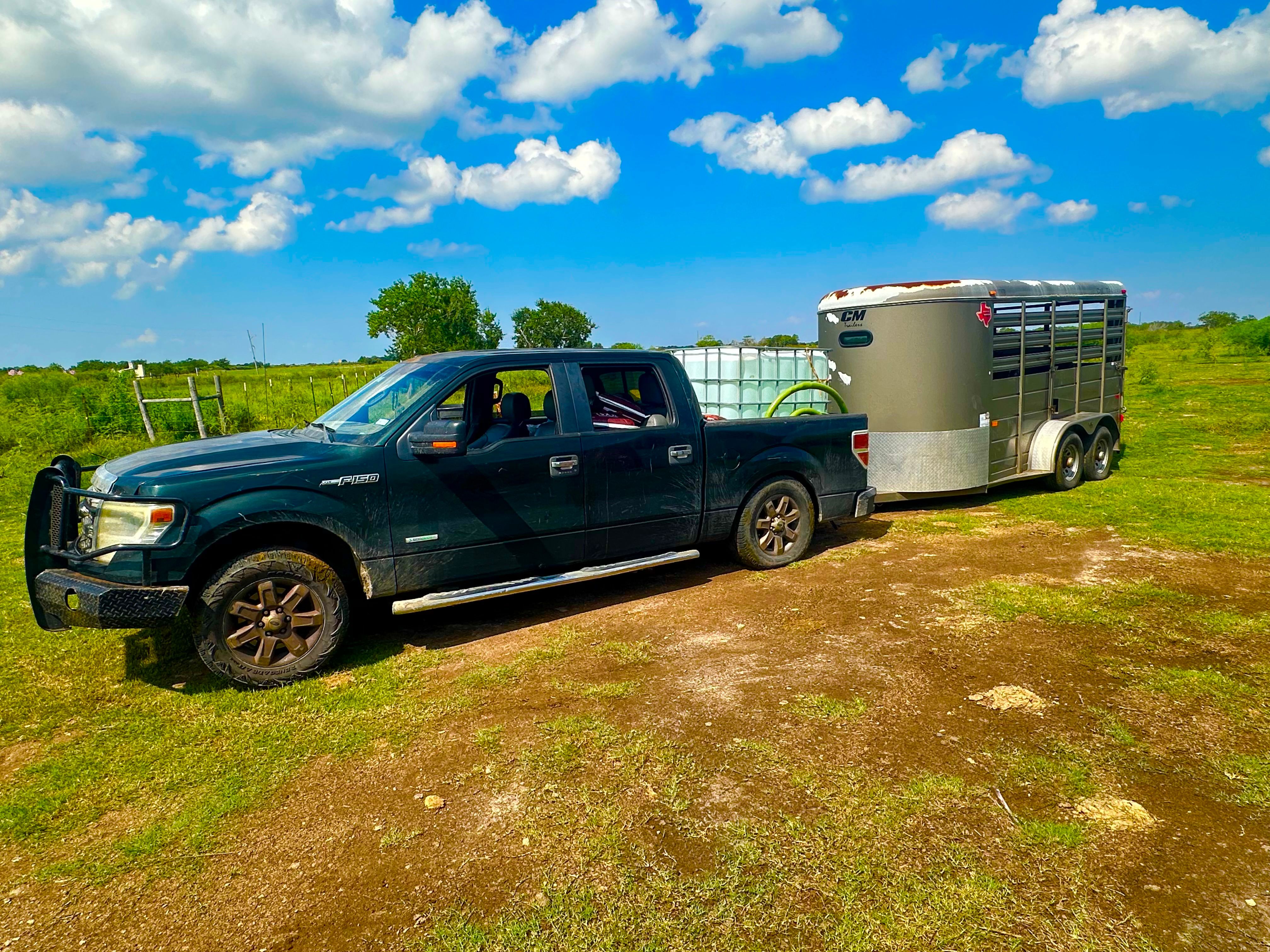 Jus' Right Ranch truck and livestock trailer