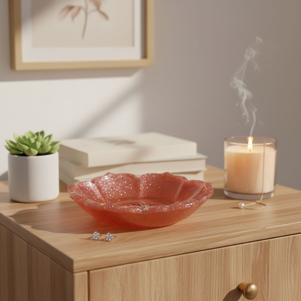 Handcrafted resin bowl in a cozy home setting