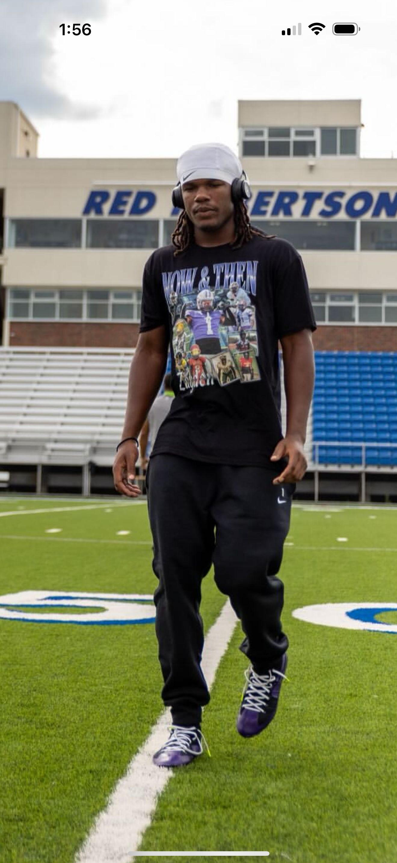 MYCREATEDPLAYER custom sports tee on the field