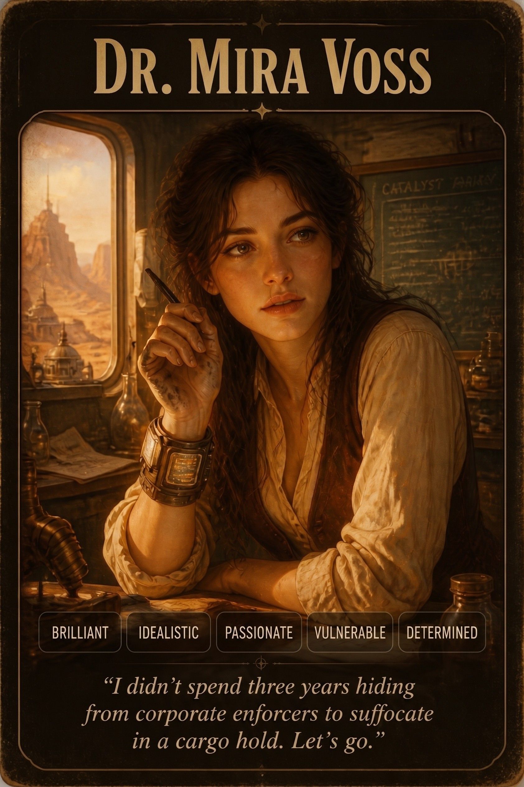 Dr. Mira Voss character art