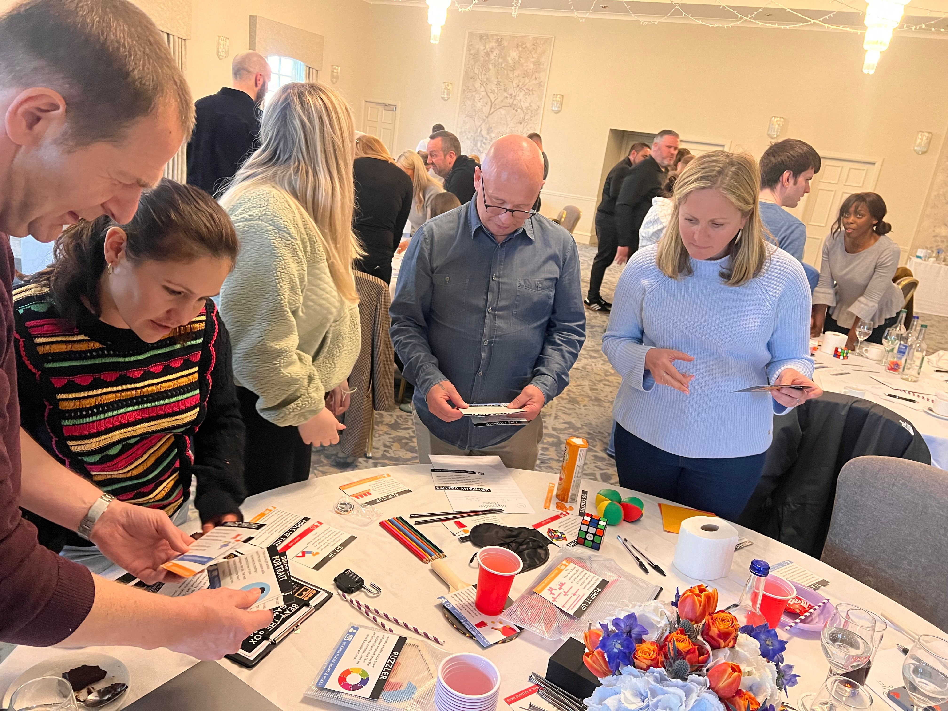 Harbour Energy colleagues working together on Beat the Box challenges