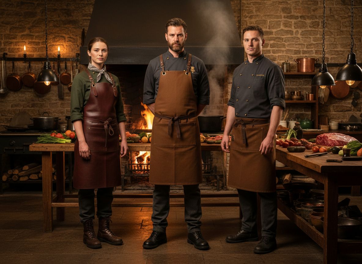 Kitchen team in front of the hearth