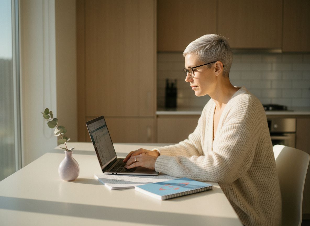 Person researching education savings on laptop