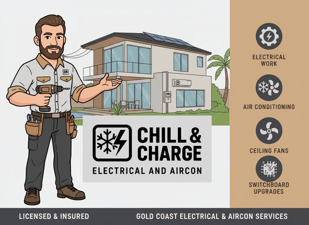 Chill and Charge — Gold Coast electrical and aircon, licensed and insured
