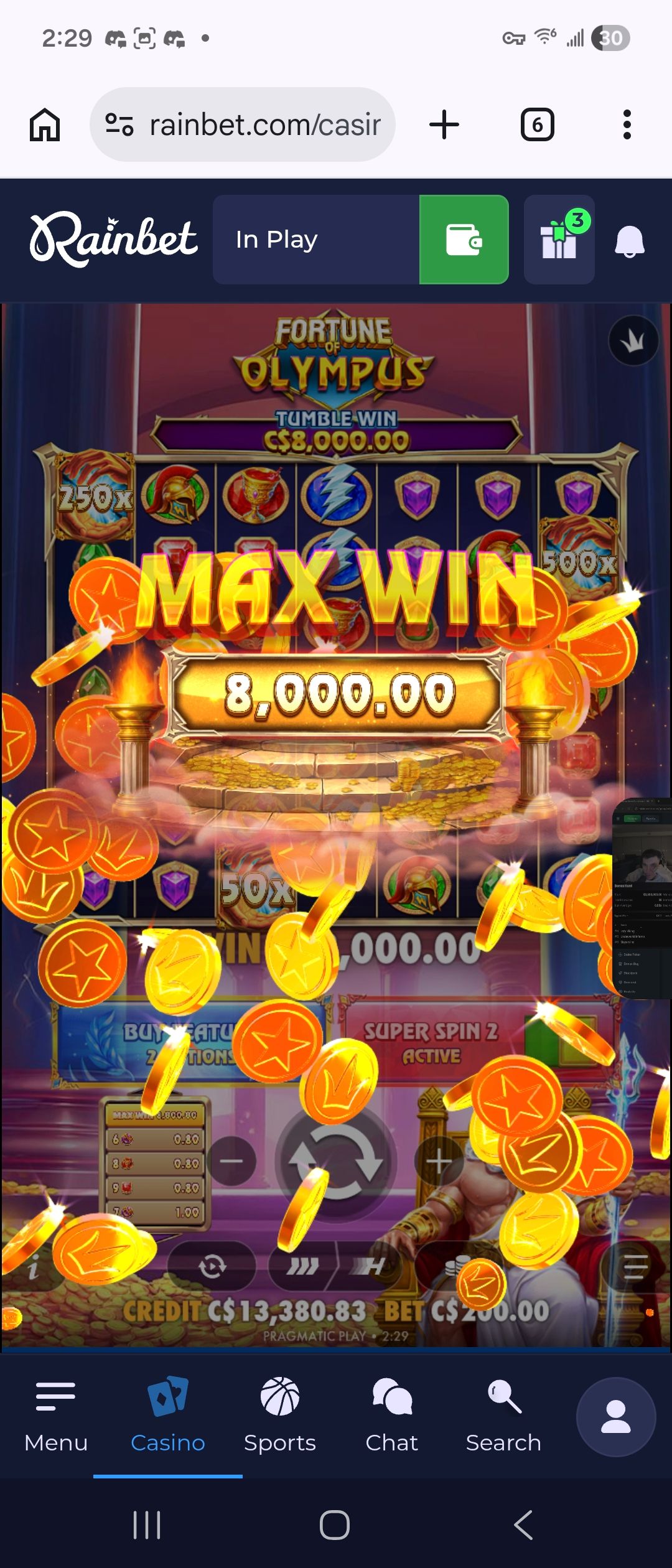 Fortune of Olympus - C$8,000 Max Win
