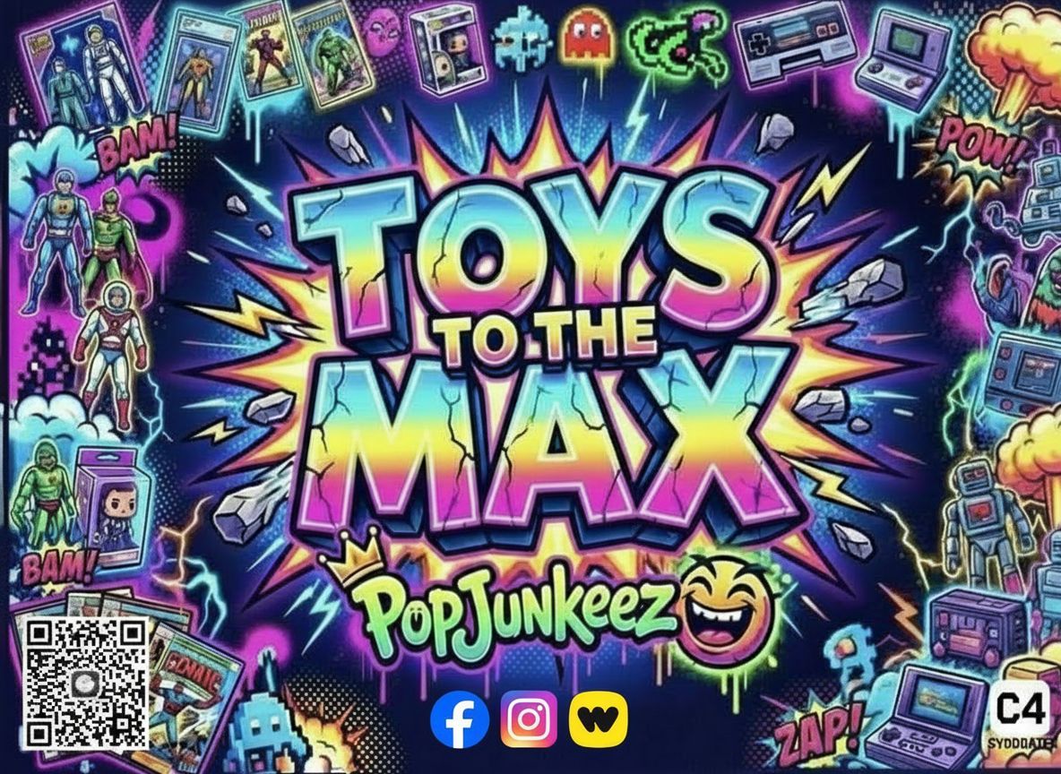 Toys to the Max booth graphic