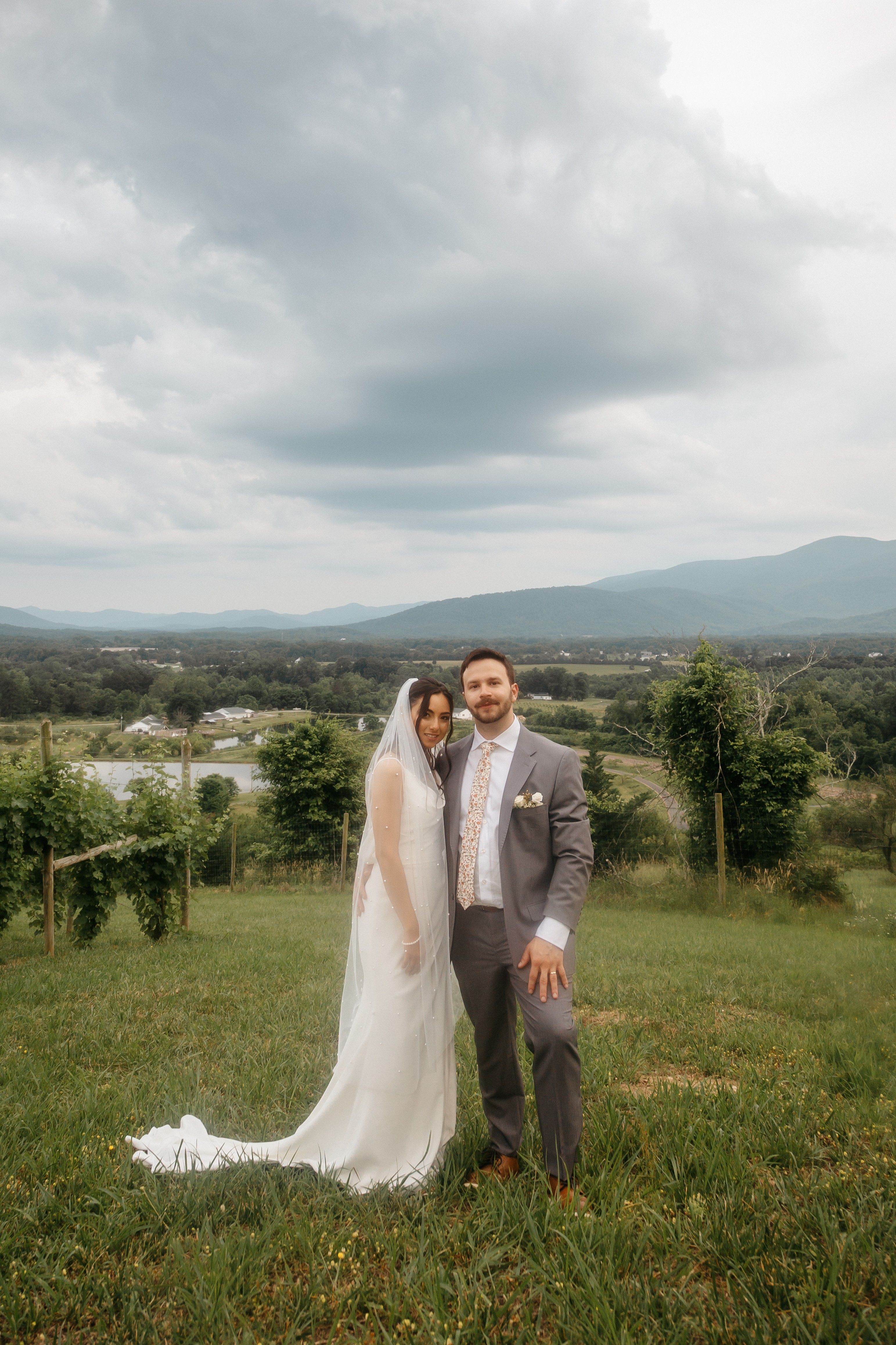 Wedding - couple on hill