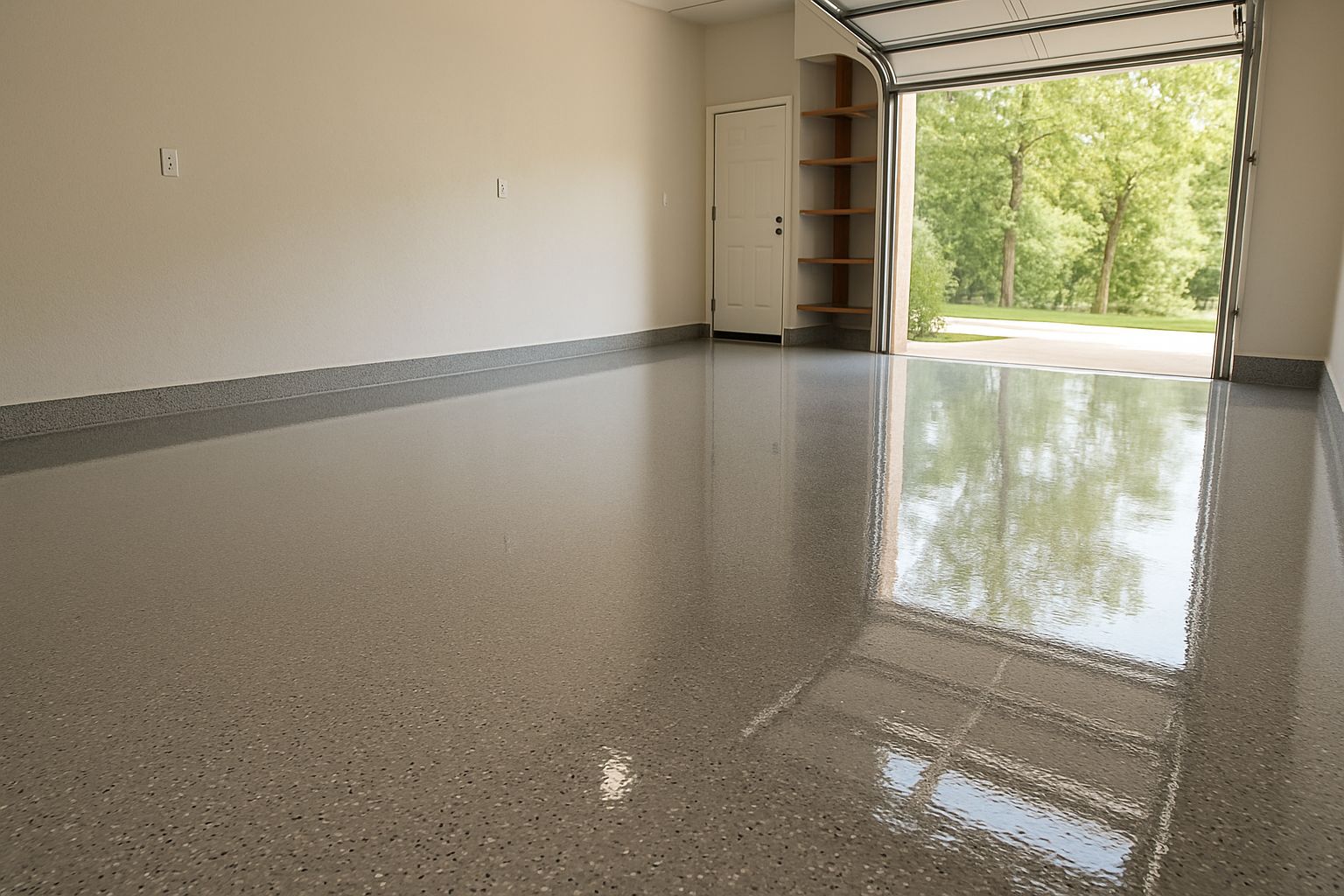 Residential garage floor epoxy coating in Bella Vista Arkansas by Procoat