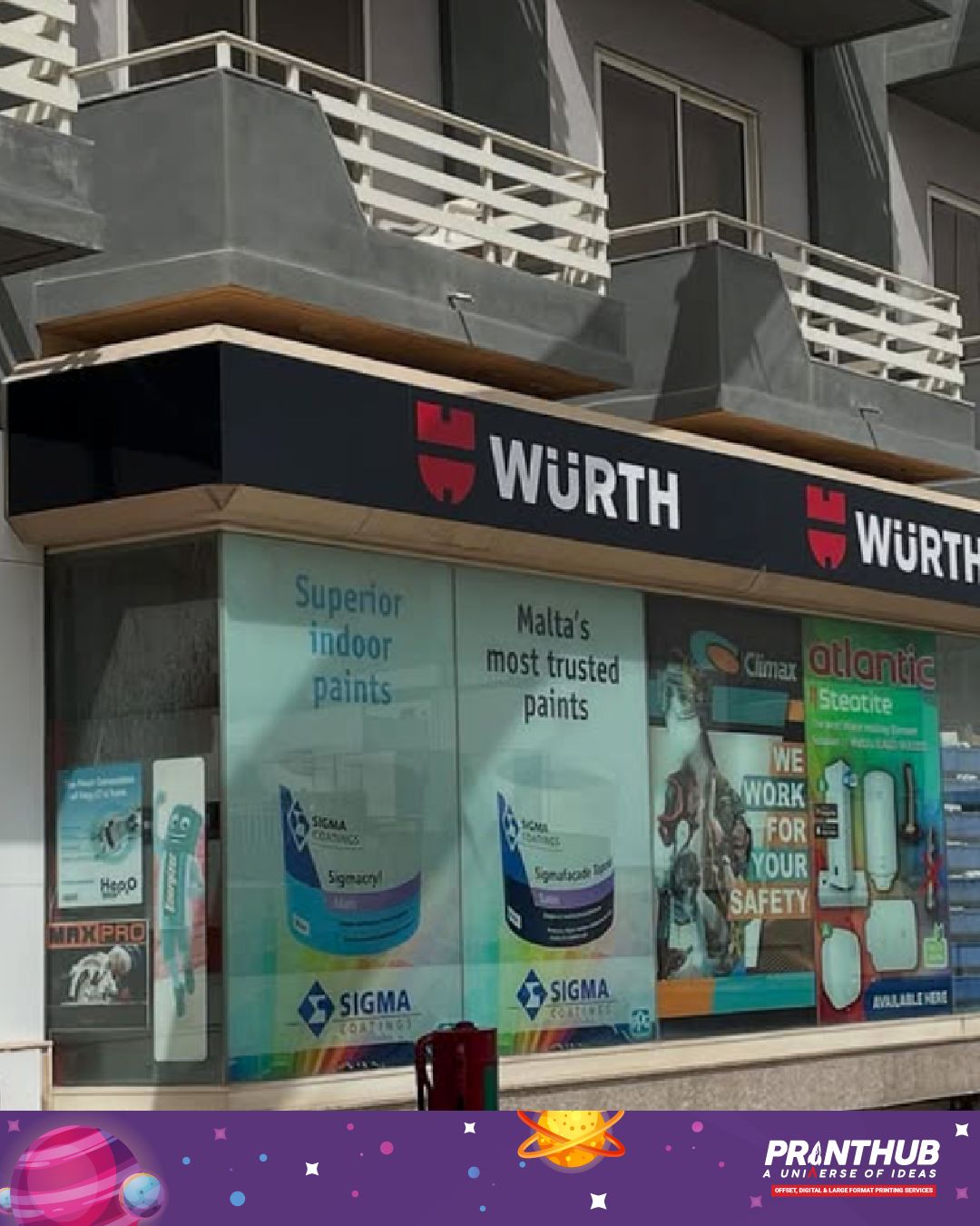 Shop front signage by Printhub Malta