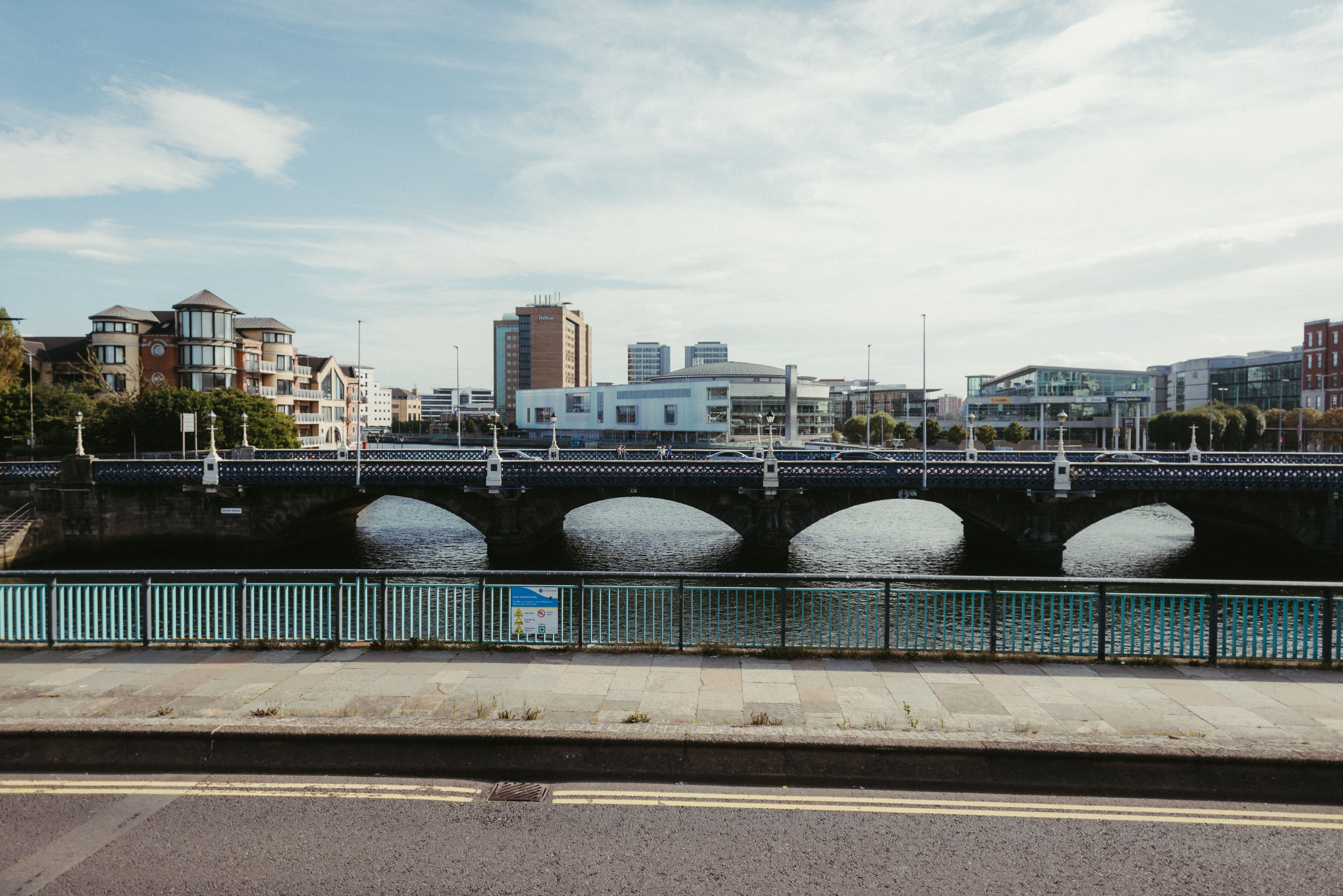 Belfast stone bridge over the River Lagan
