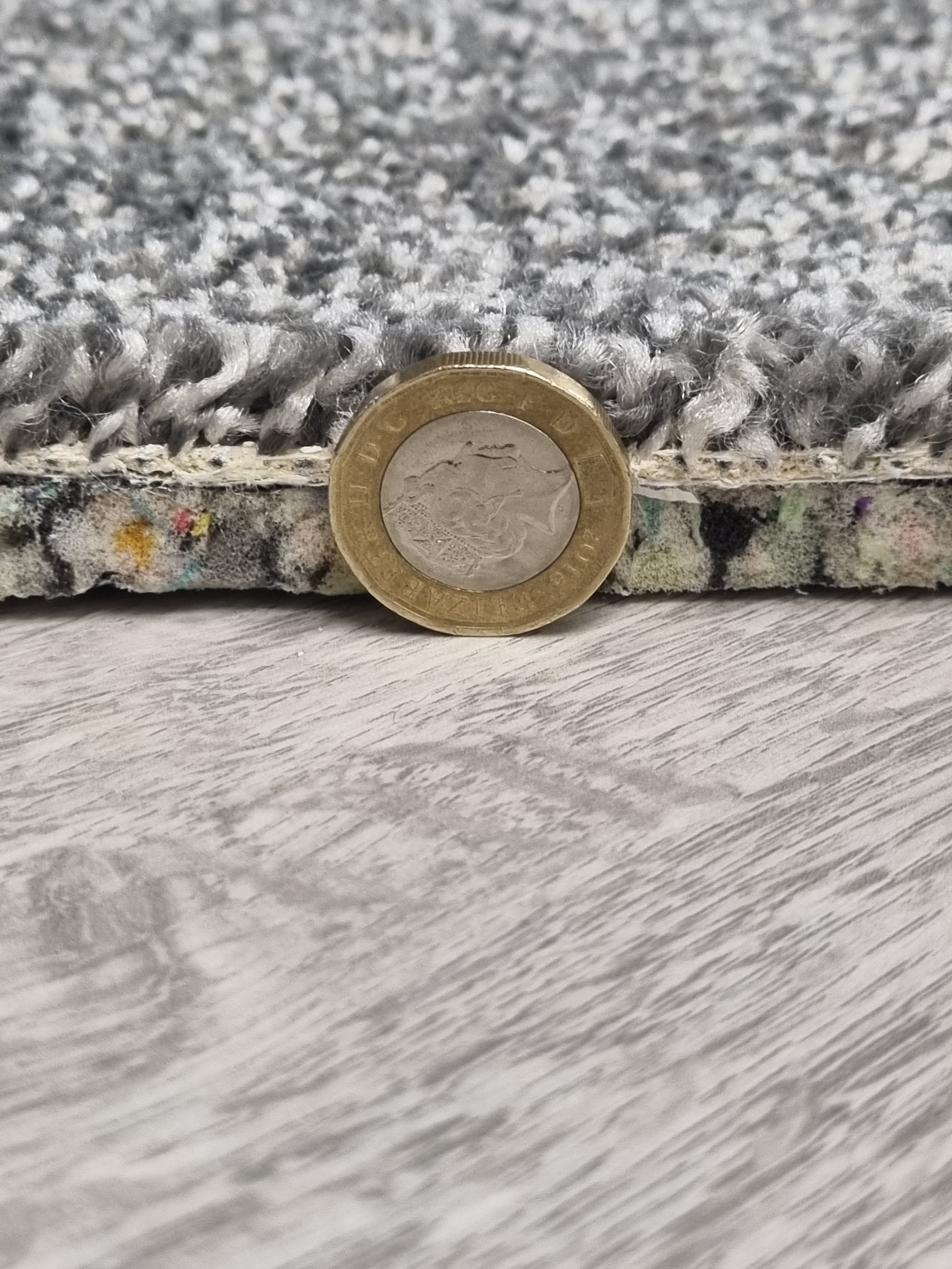 Close-up of thick carpet underlay showing depth and quality