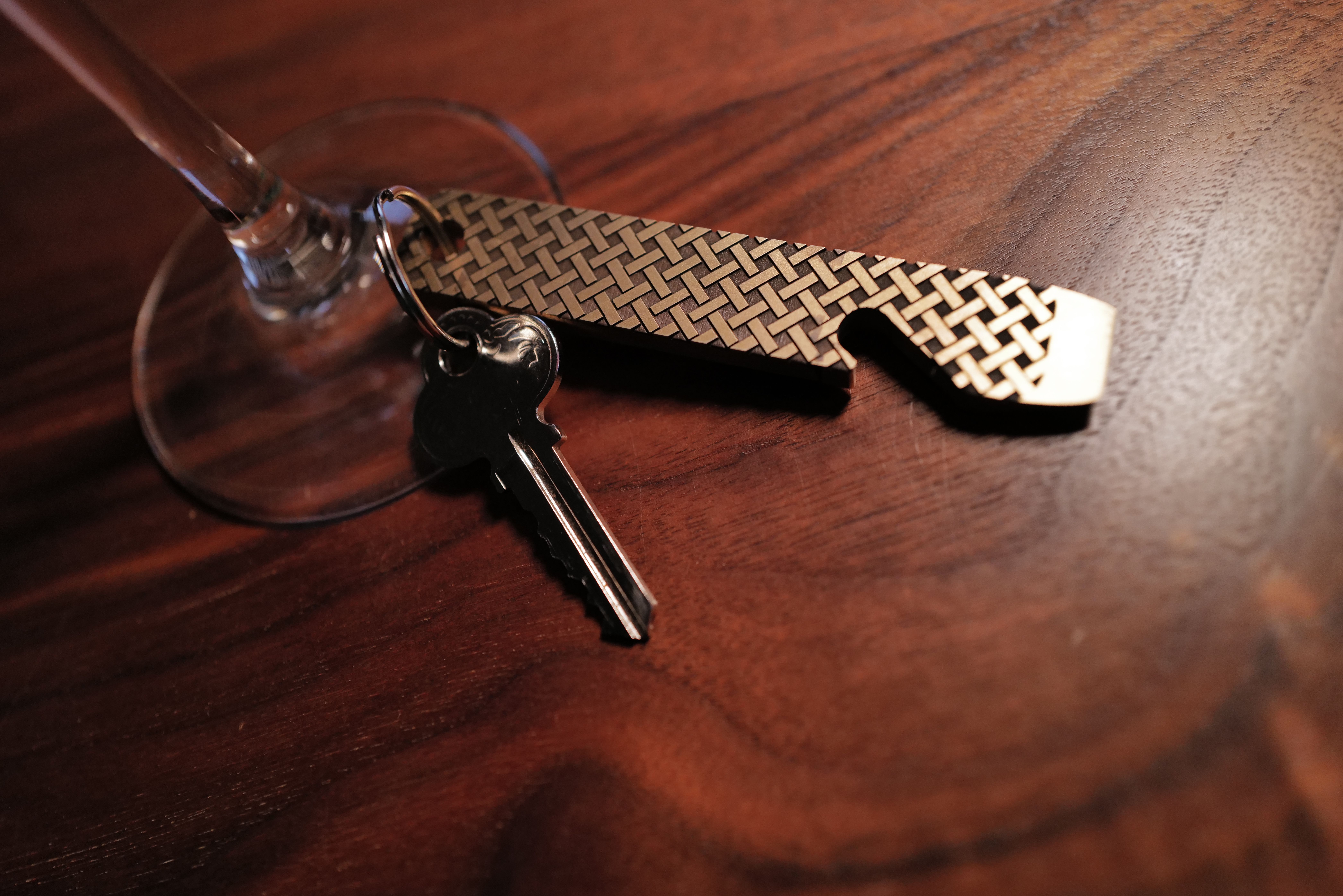 Brass Bottle Opener Key Tag - Back
